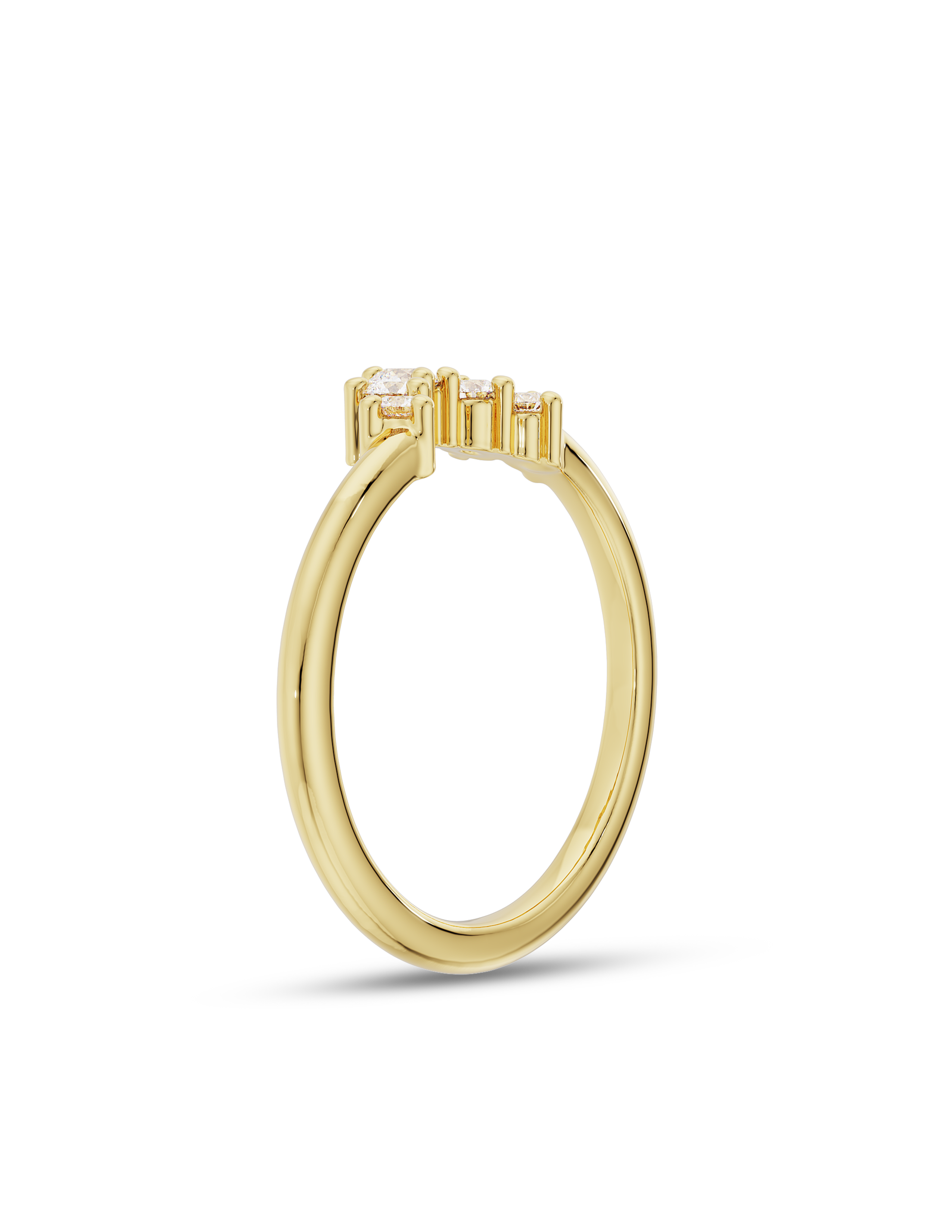 0.15 Carats Moissanite Round Shape Curved Wedding Band