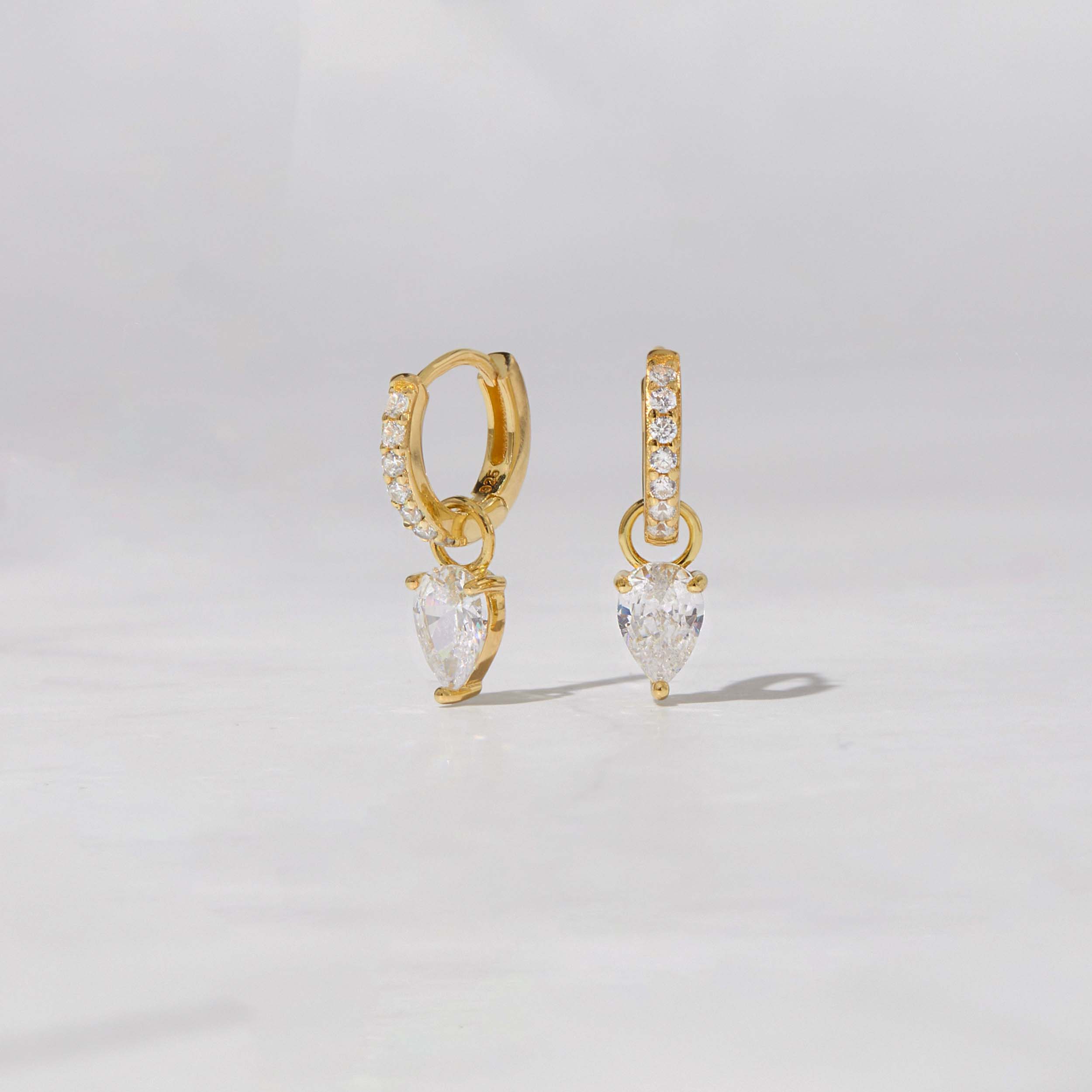 1.25 TCW Pear Shape Moissanite Huggies Earrings