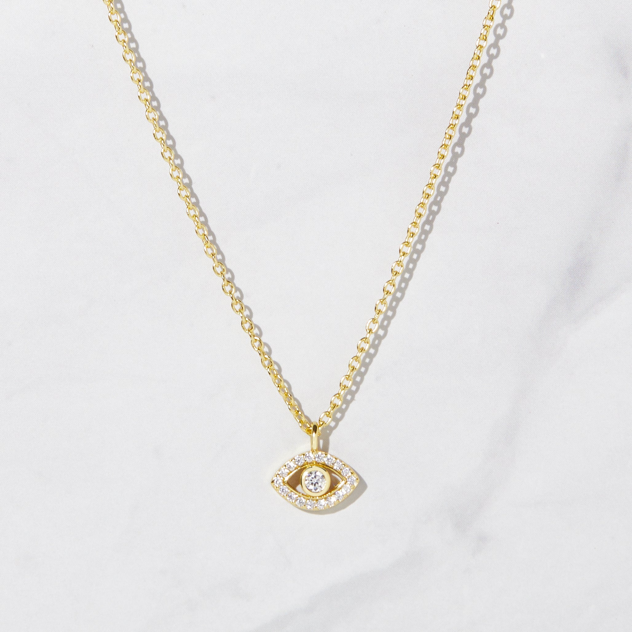 0.70 Carats Round Shape Moissanite Evil Eye Necklace