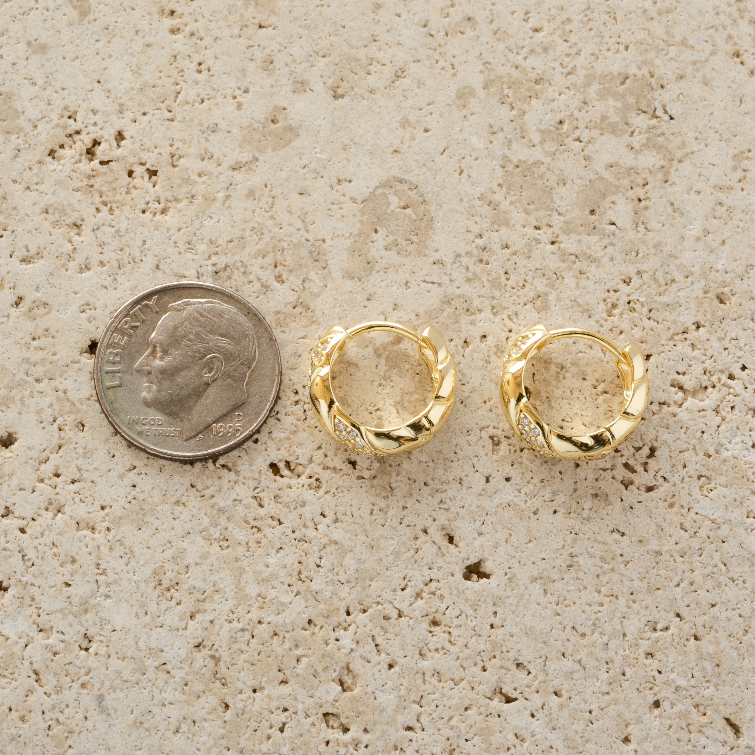 0.30 TCW Round Shape Moissanite Croissant Hoops Earrings