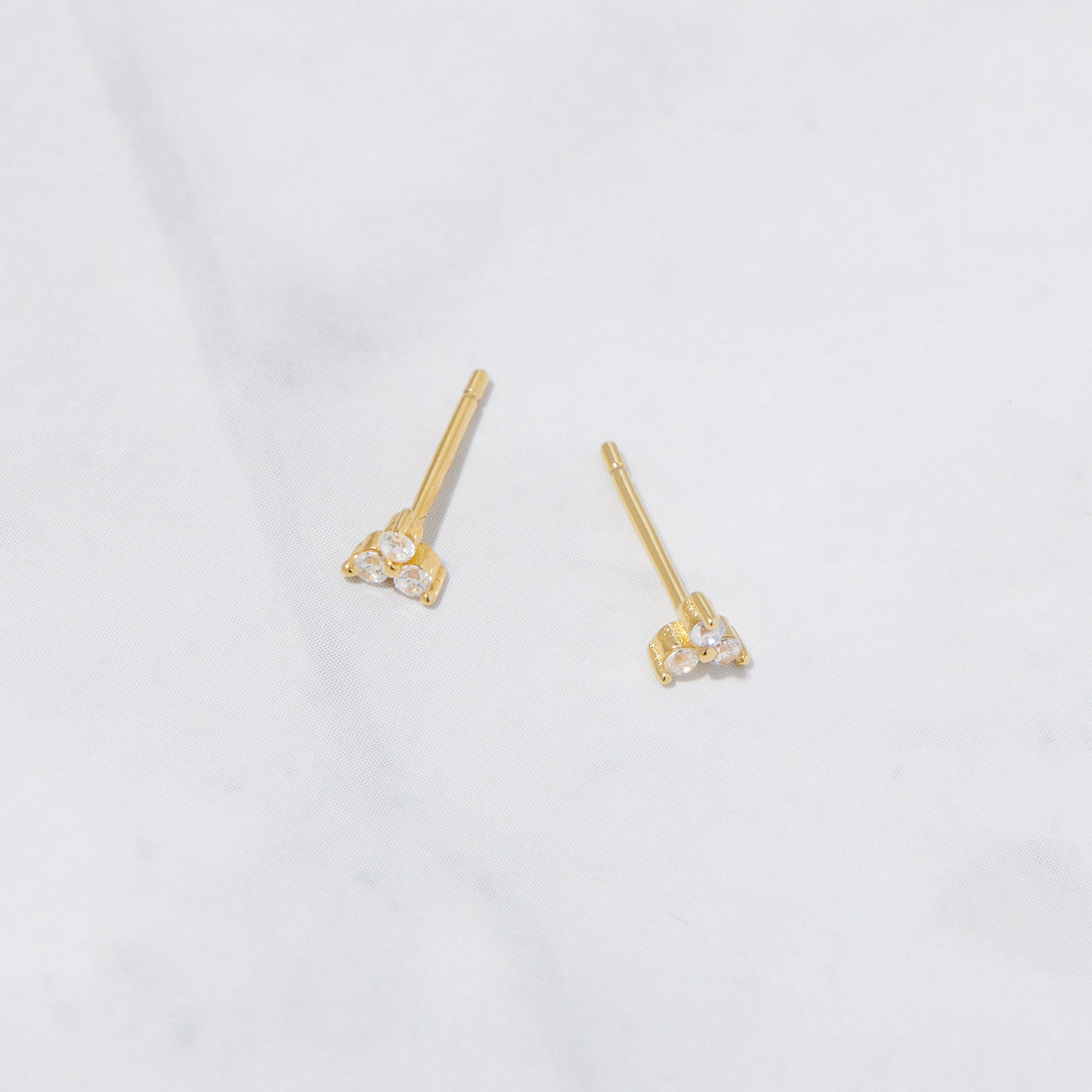 0.60 TCW Round Shape Moissanite Three Stone Studs Earrings