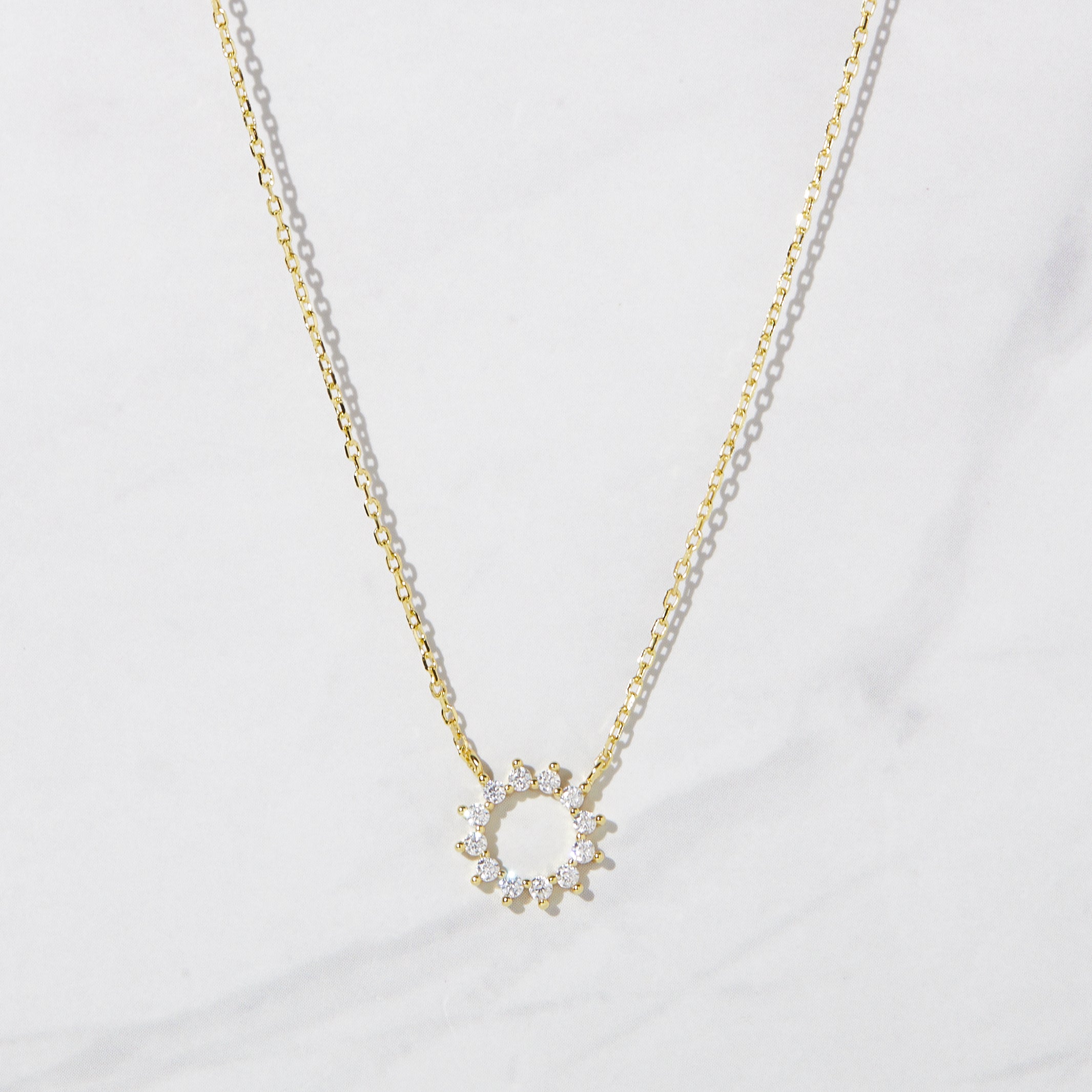 0.40 Carats Round Shape Moissanite Open Circle Necklace