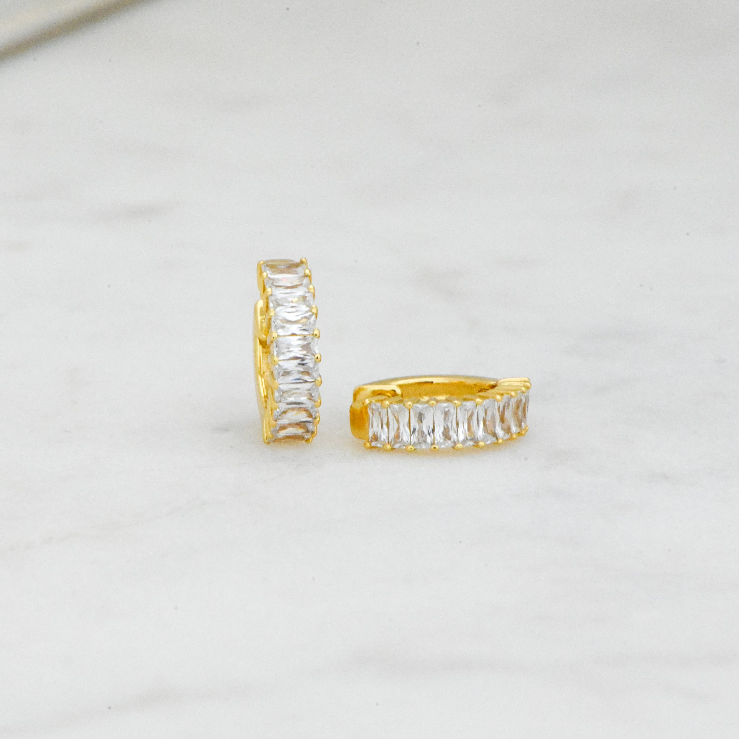 0.50 TCW Baguette Shape Moissanite Hoops Earrings