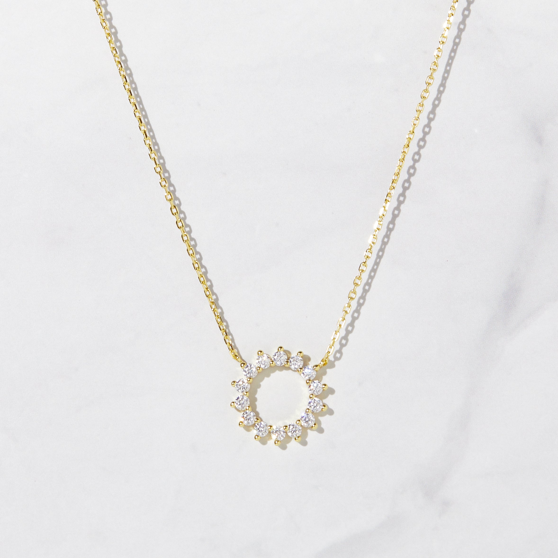 0.40 Carats Round Shape Moissanite Open Circle Necklace