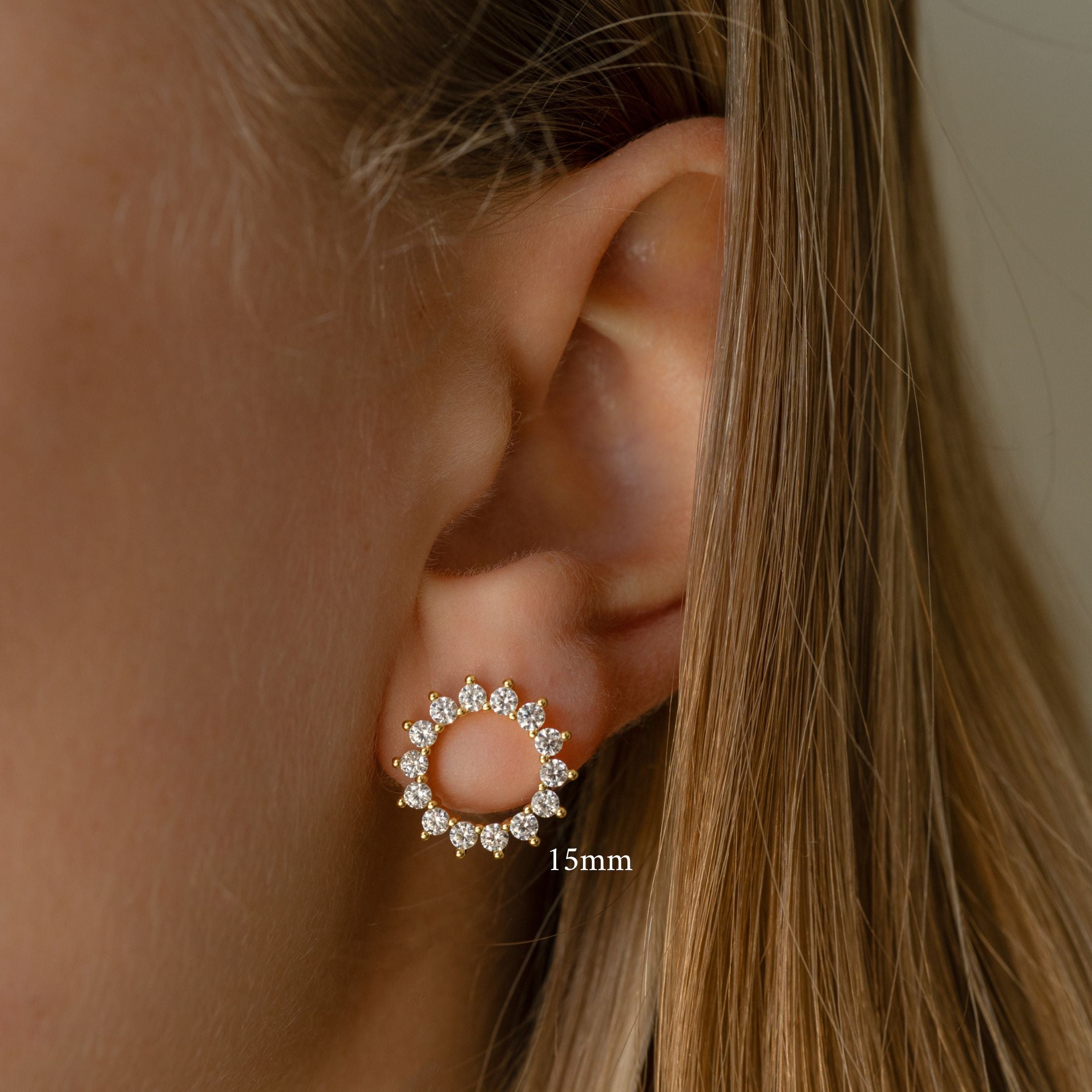 0.50 TCW Round Shape Moissanite Sunburst Studs Earrings