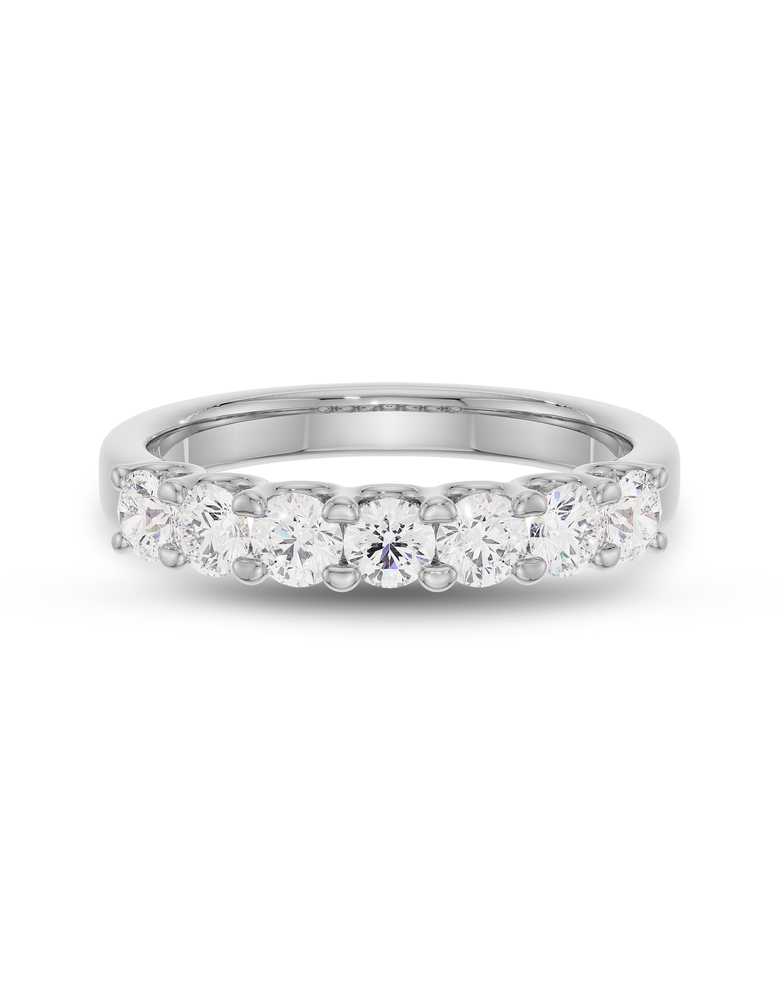 0.25 Carats Moissanite Round Shape U Shaped Wedding Band