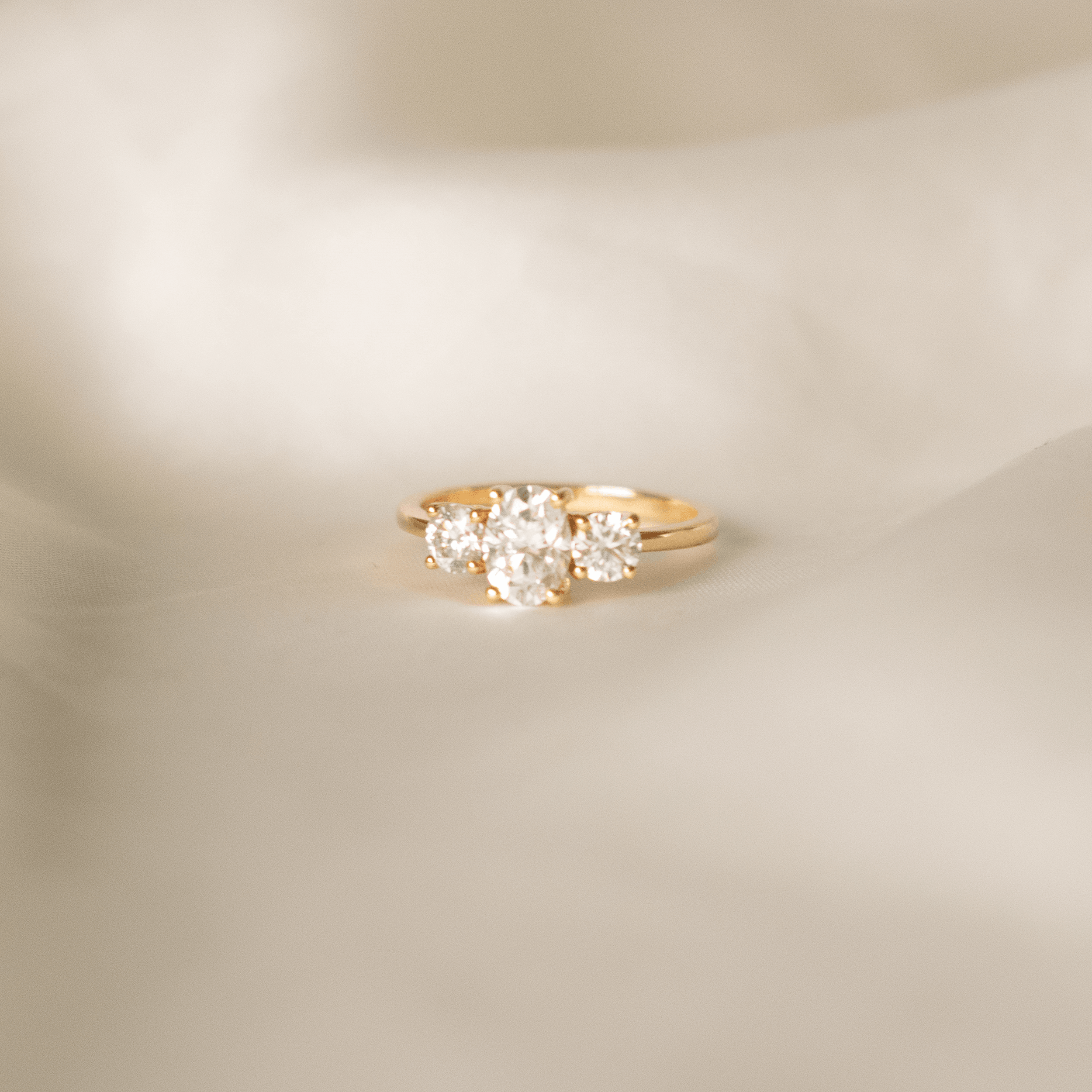 2.0 Carats Oval Shape Moissanite Three Stone Engagement Ring