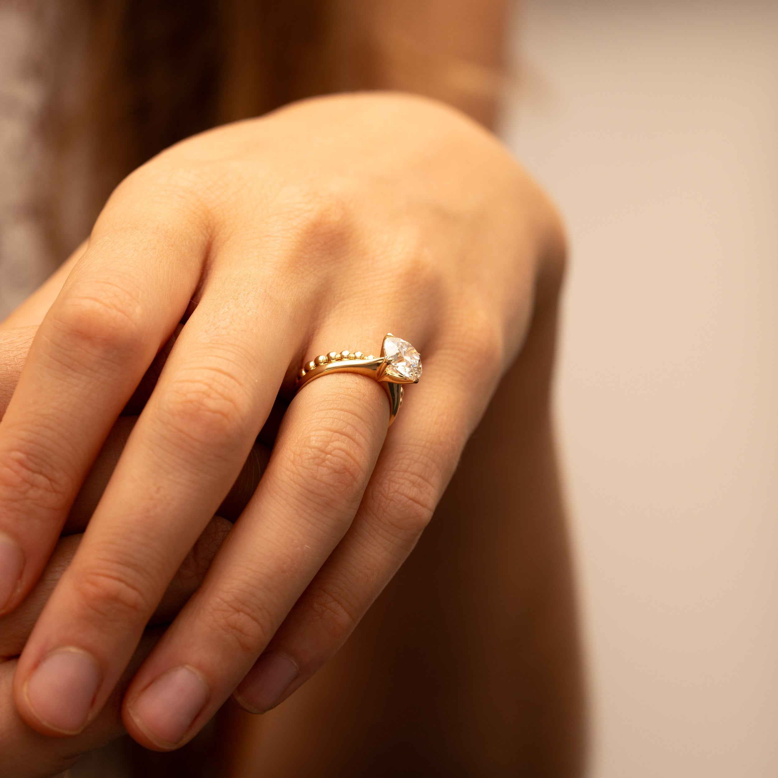1.50 Carats Round Shape Moissanite Solitaire Engagement Ring