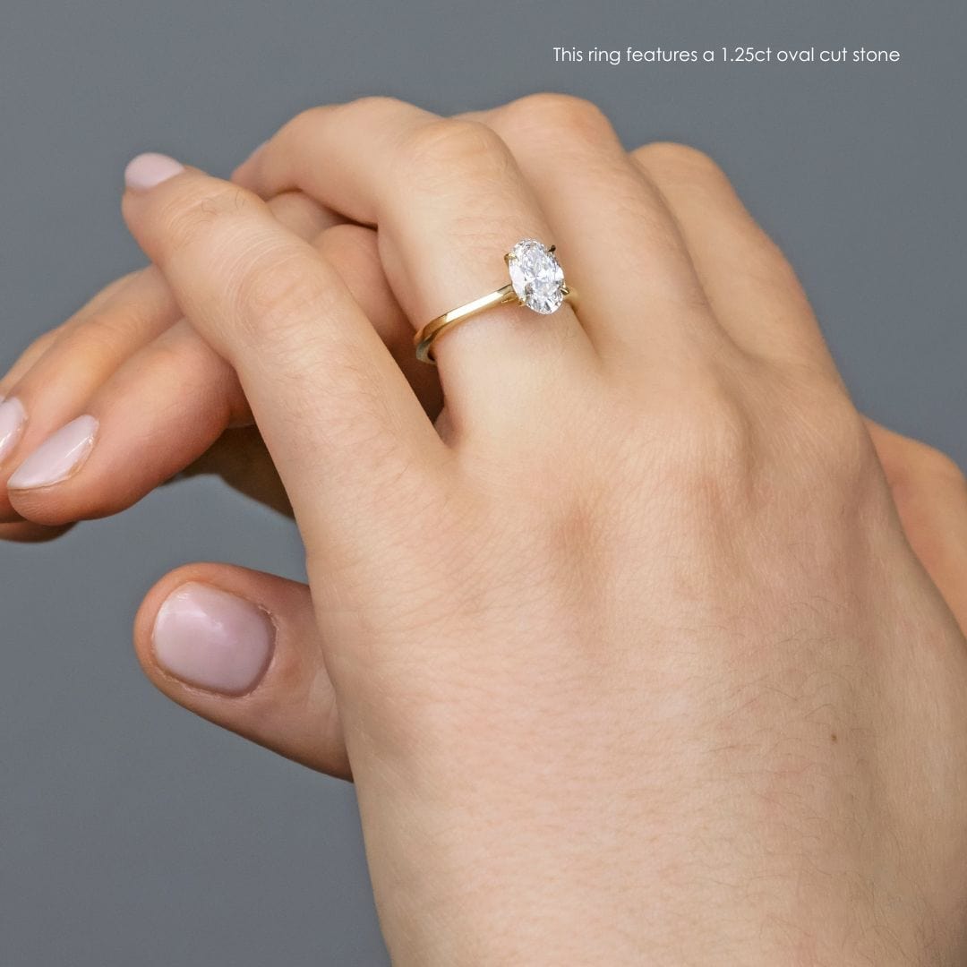 1.56 Carats Oval Shape Moissanite Solitaire Engagement Ring