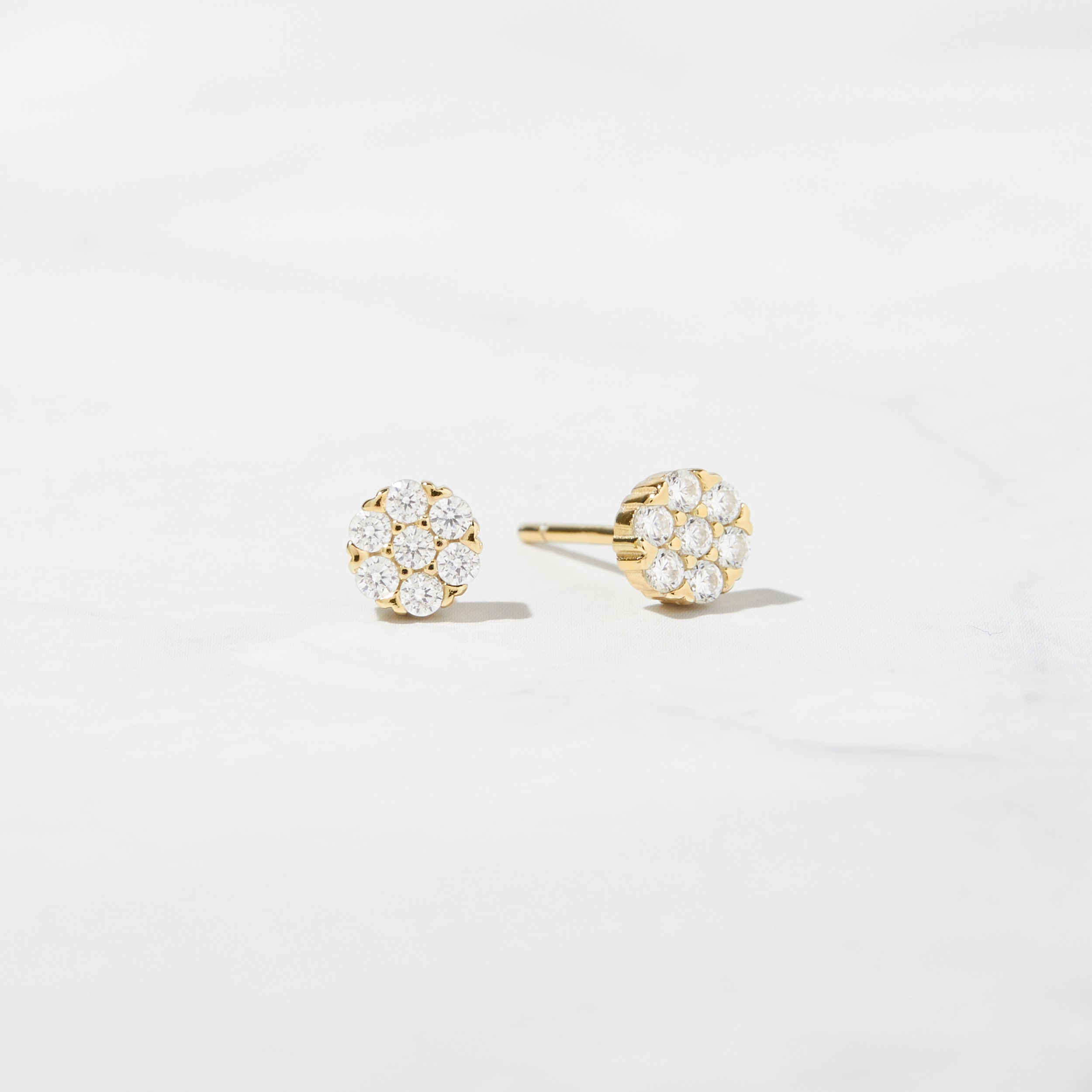 0.30 TCW Round Shape Moissanite Cluster Stud Earrings