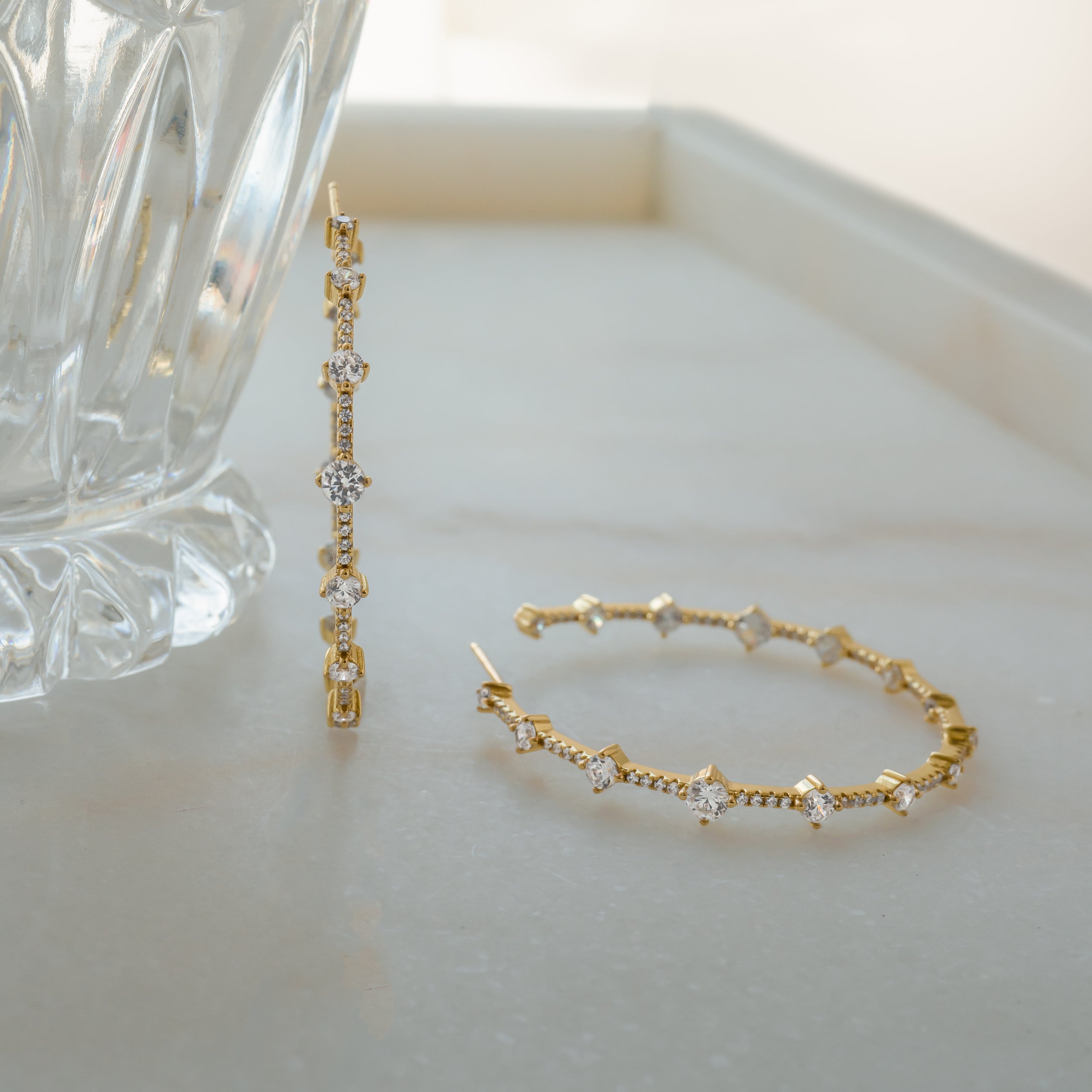 1.20 TCW Round Shape Moissanite Diamond Hoops Earrings