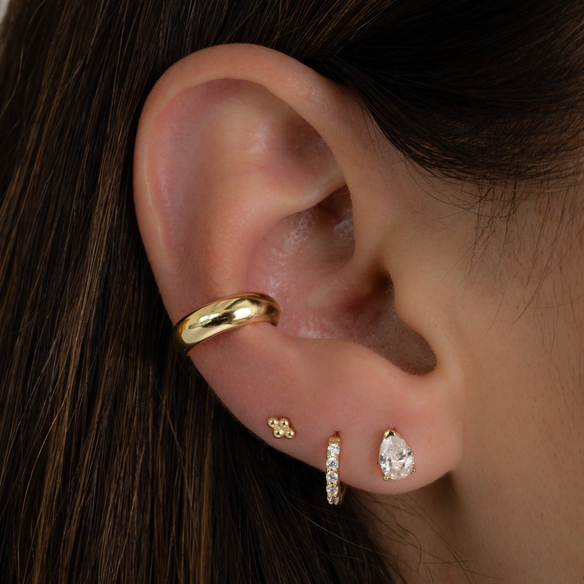 0.35 TCW Round Shape Moissanite Huggies Earrings