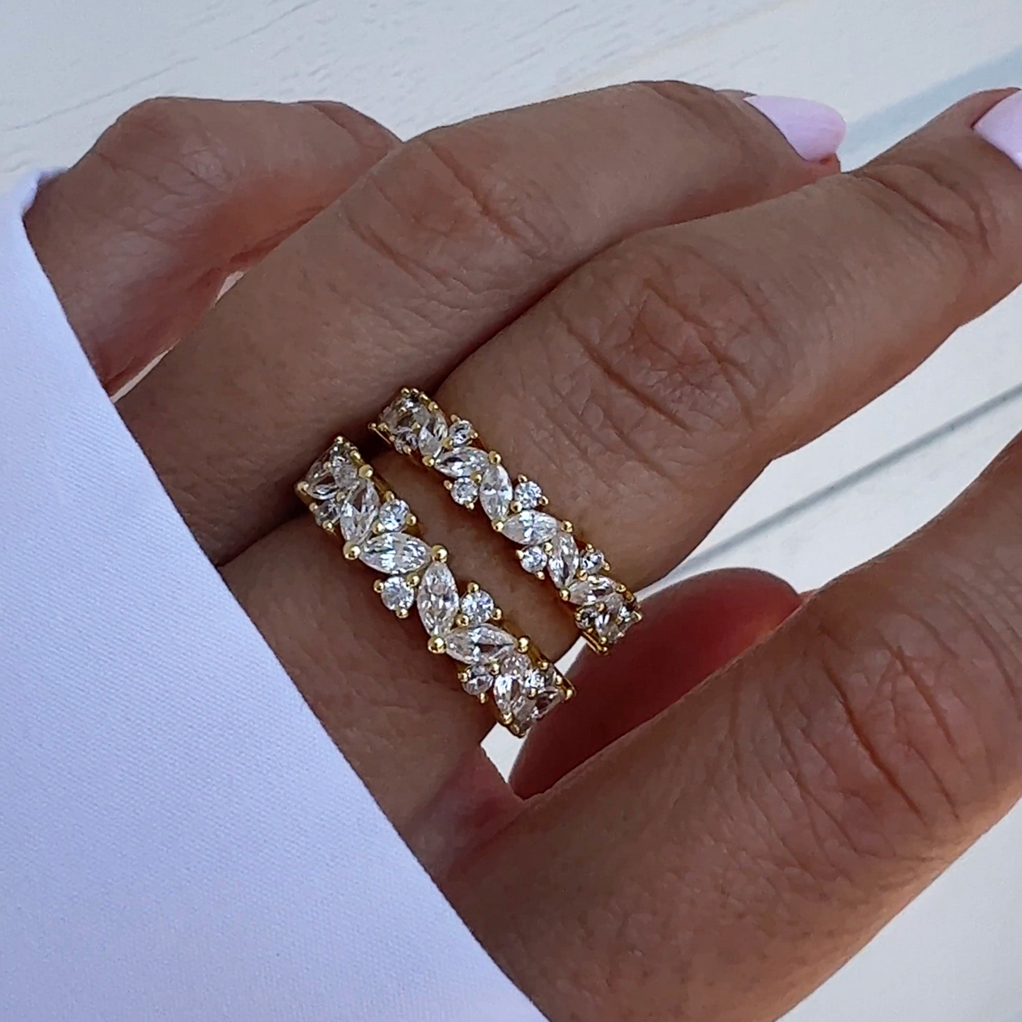 0.50 Carats Moissanite Round & Marquise Cut Eternity Style Wedding Band