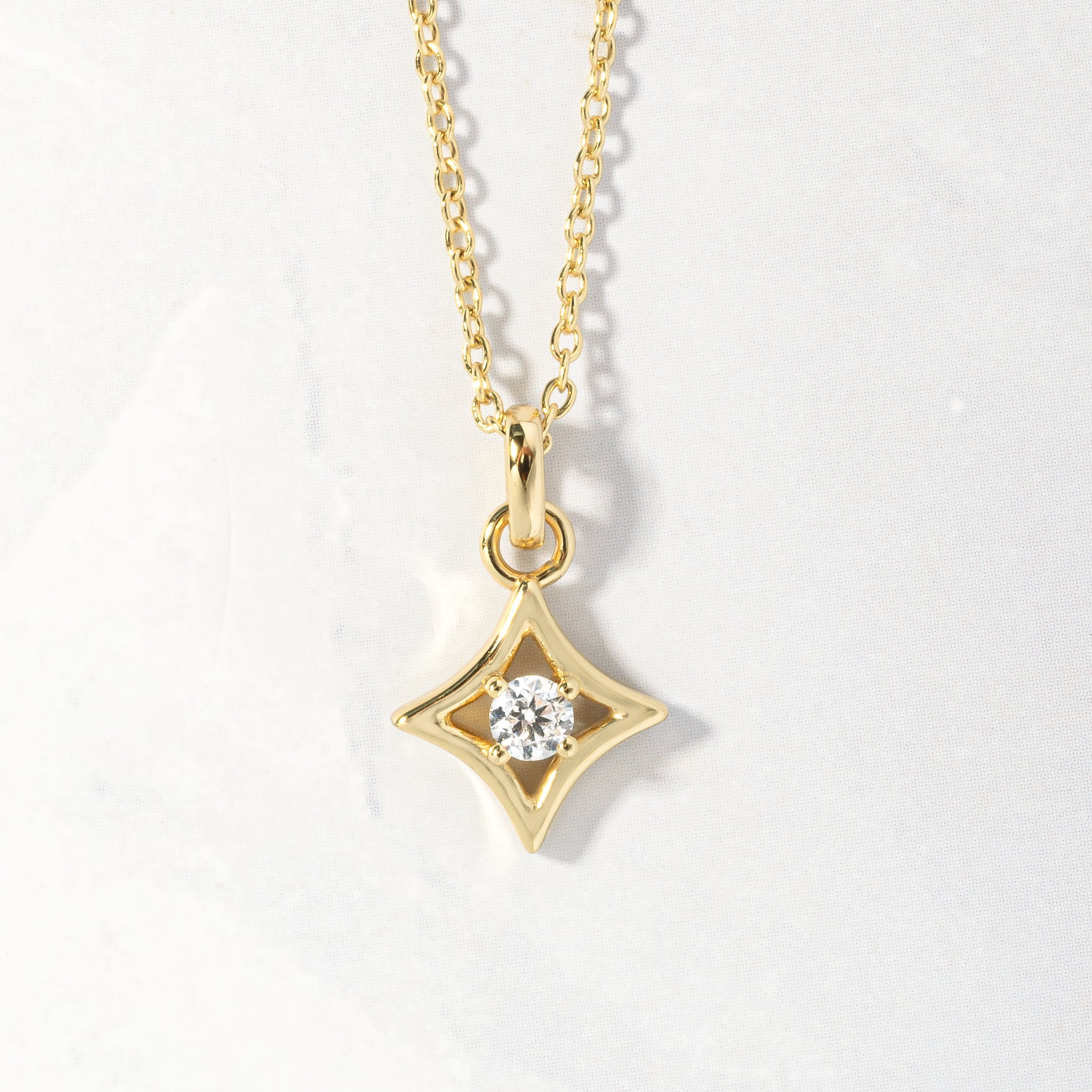 0.10 Carats Round Shape Moissanite Solitaire Necklace