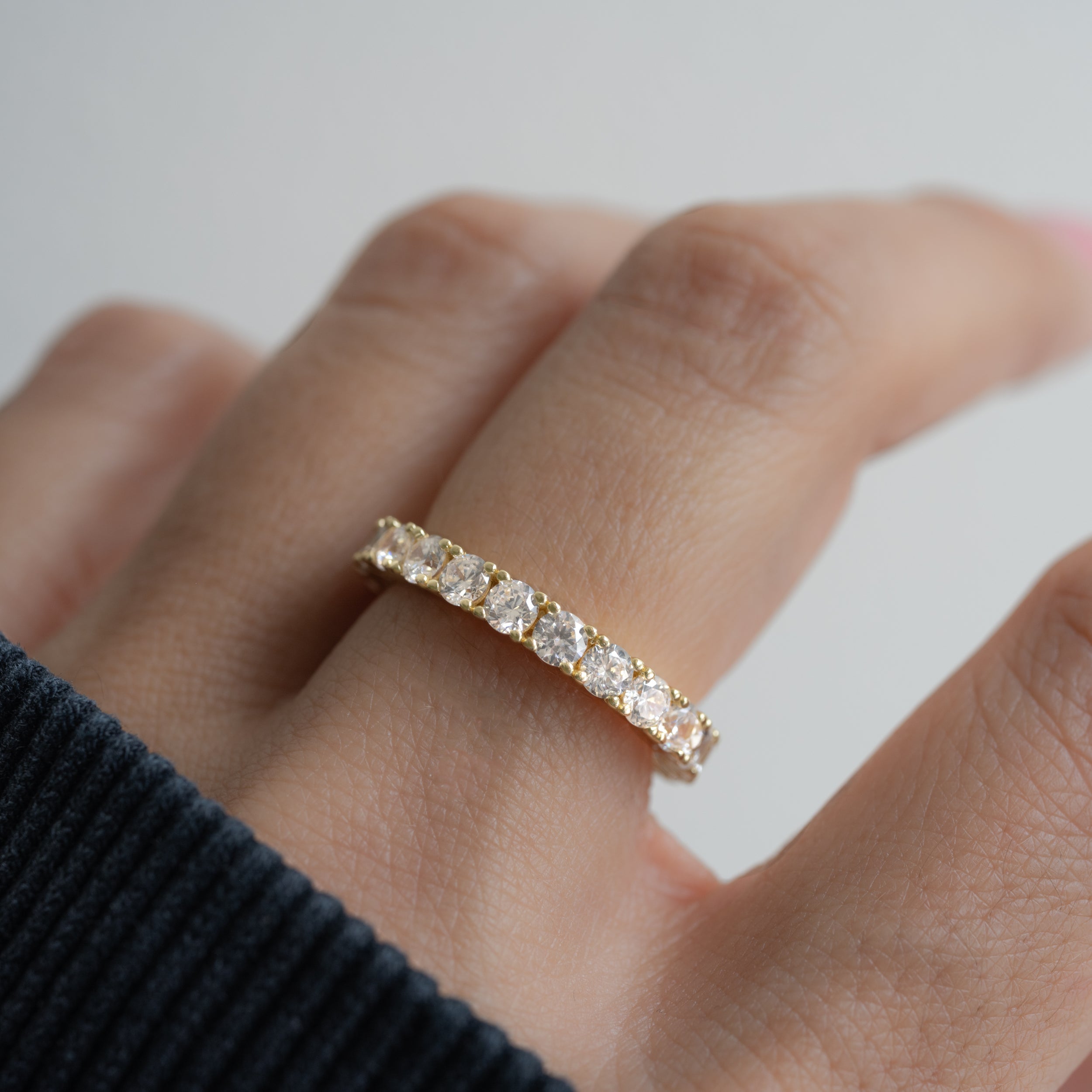 1.50 Carats Moissanite Round Shape Full Eternity Wedding Band