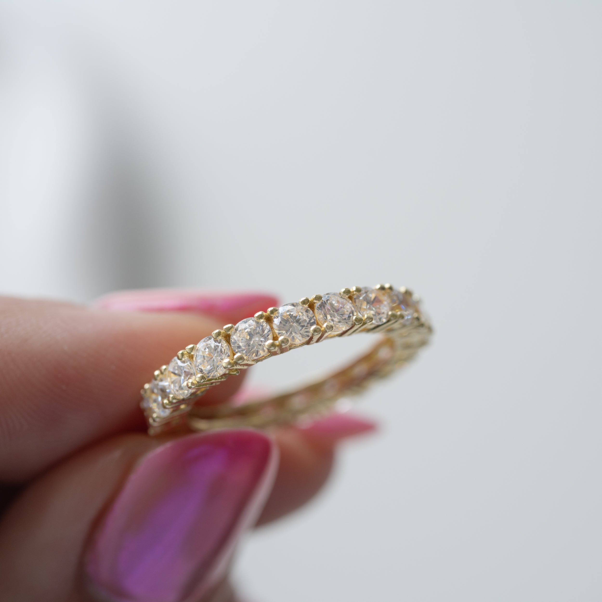 1.50 Carats Moissanite Round Shape Full Eternity Wedding Band
