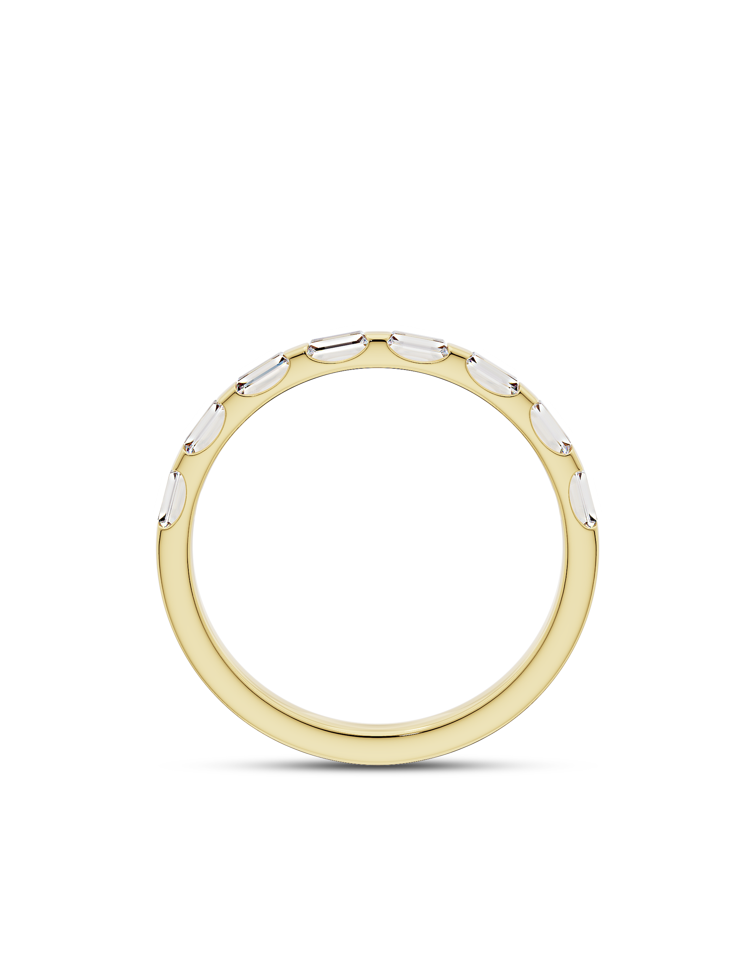0.15 Carats Moissanite Baguette Shape Half Eternity Wedding Band