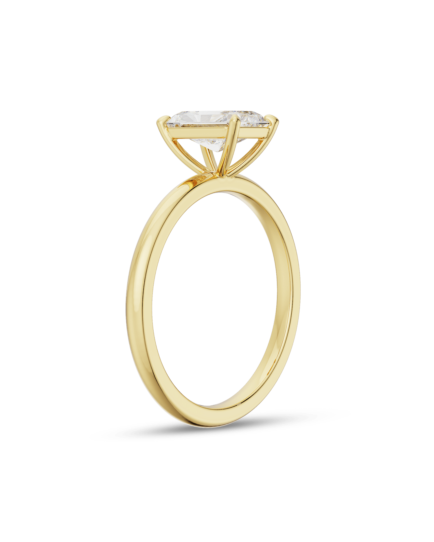 1.50 Carats Emerald Shape Moissanite Solitaire Engagement Ring
