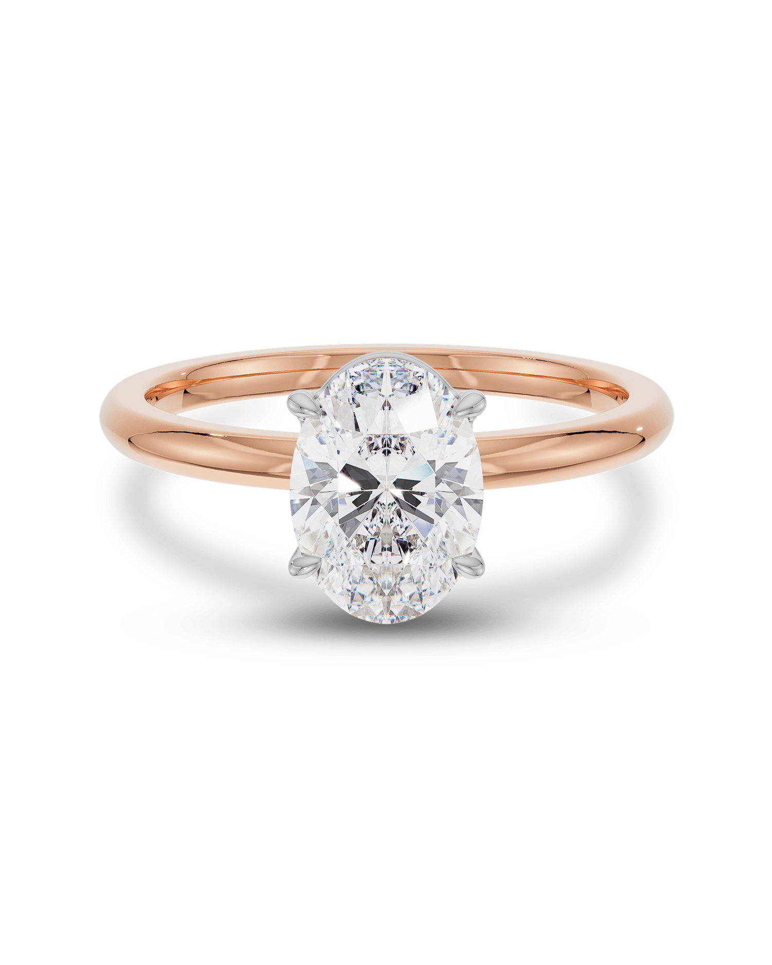2.0 Carats Oval Shape Moissanite Solitaire Engagement Ring
