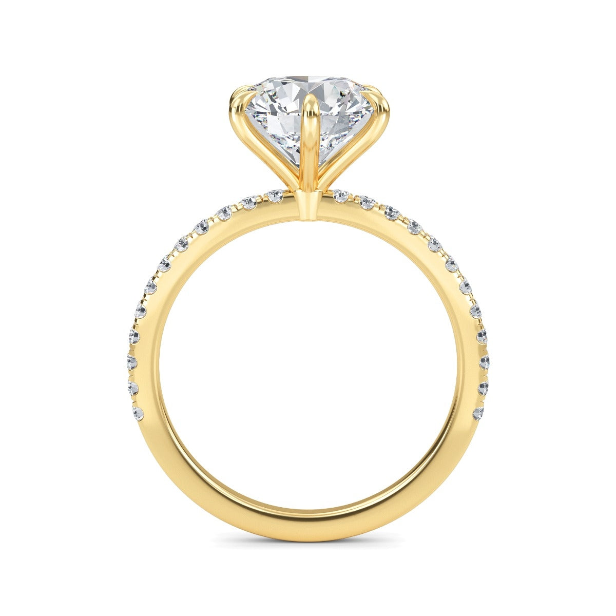 2.50 Carats Round Shape Moissanite Pave Engagement Ring