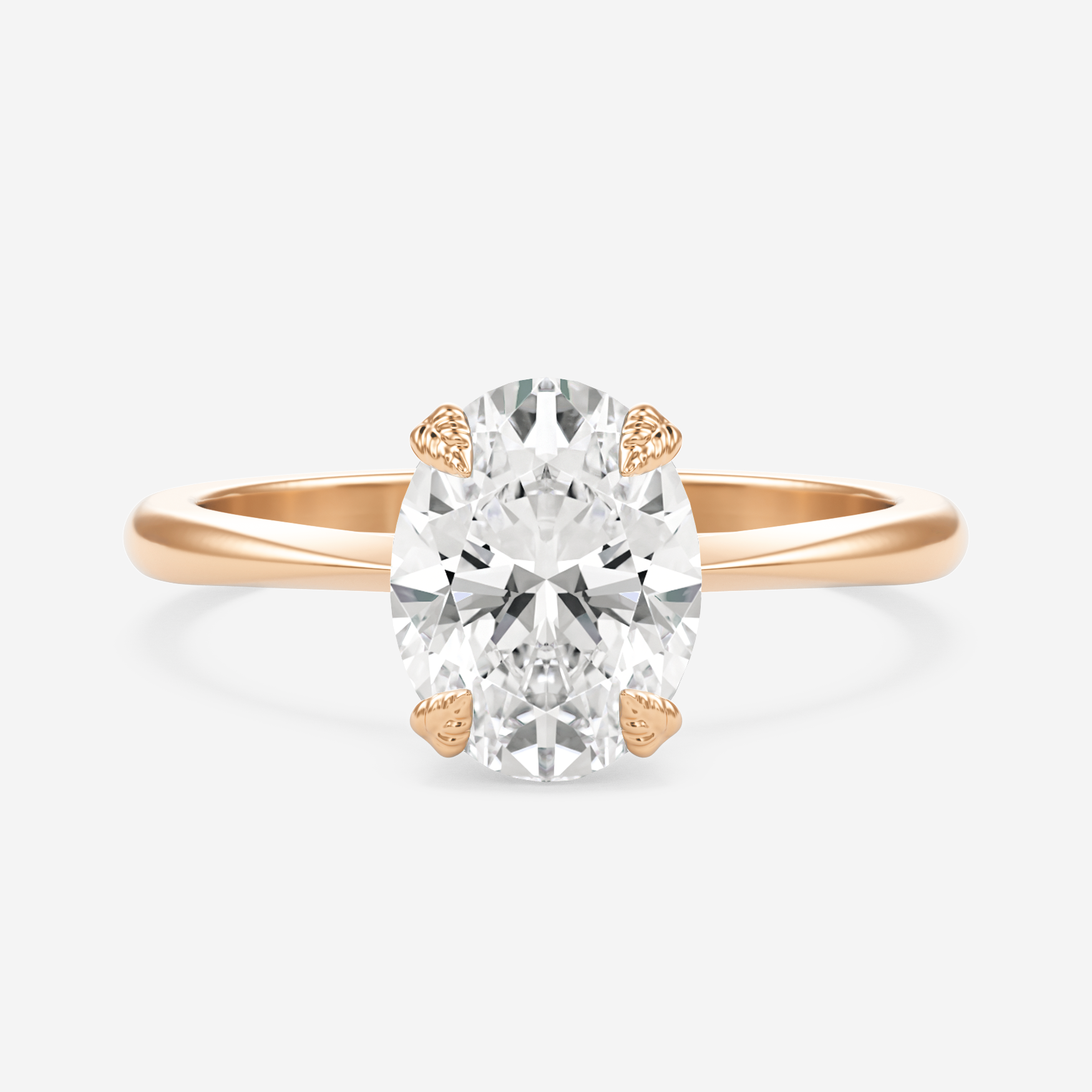 2.10 Carats Oval Shape Moissanite Solitaire Engagement Ring