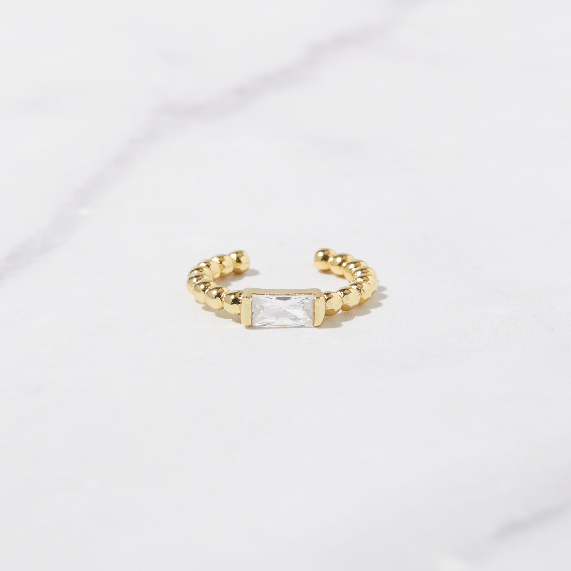 0.25 TCW Baguette Shape Moissanite Ear Cuff Earrings