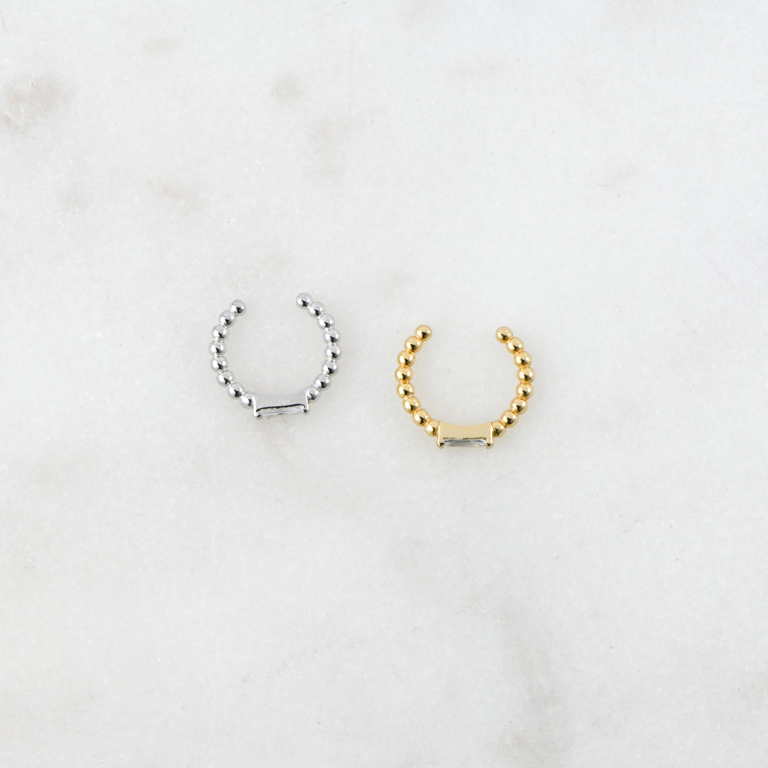 0.25 TCW Baguette Shape Moissanite Ear Cuff Earrings