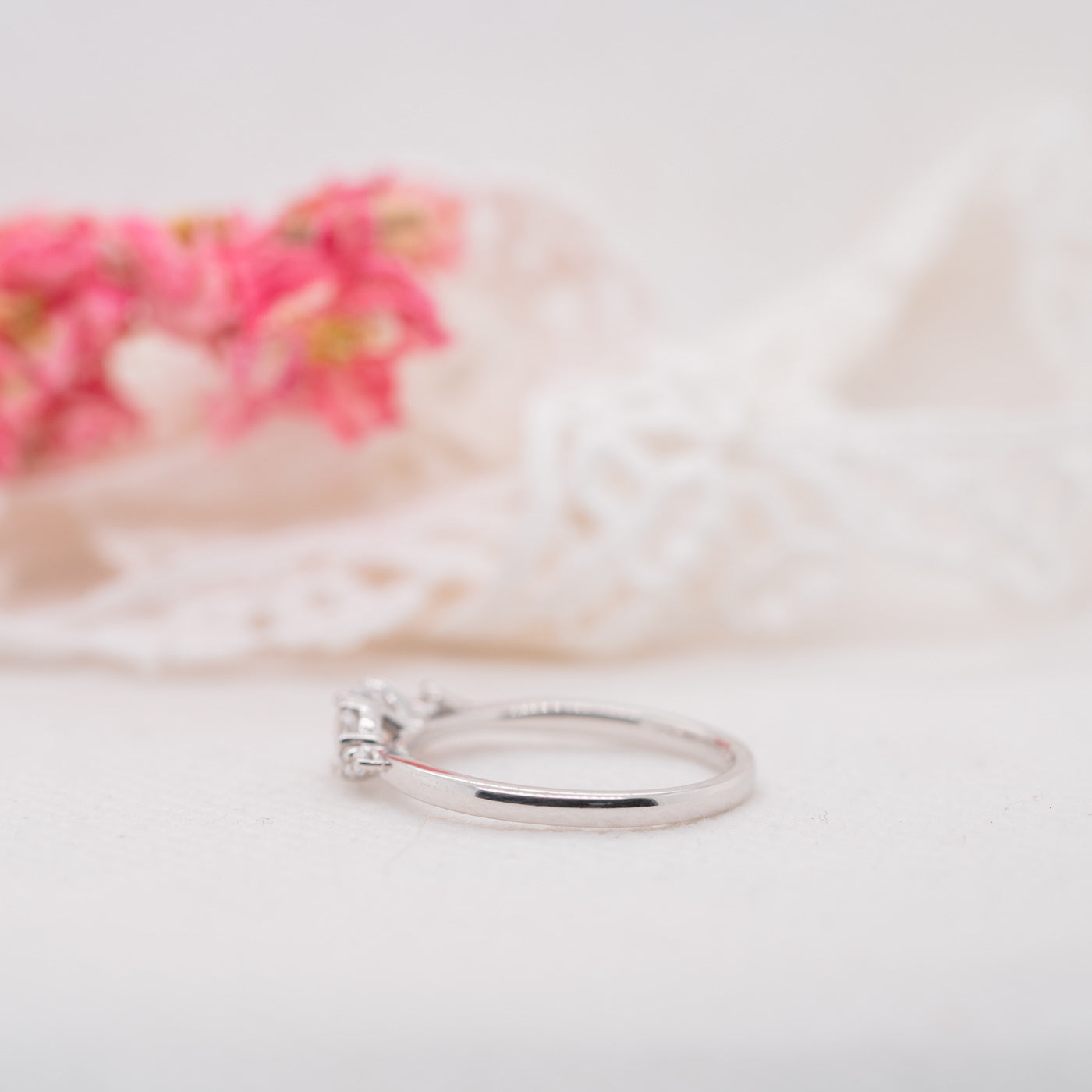 1.04 Carats Round Shape Moissanite Seven Stone Engagement Ring