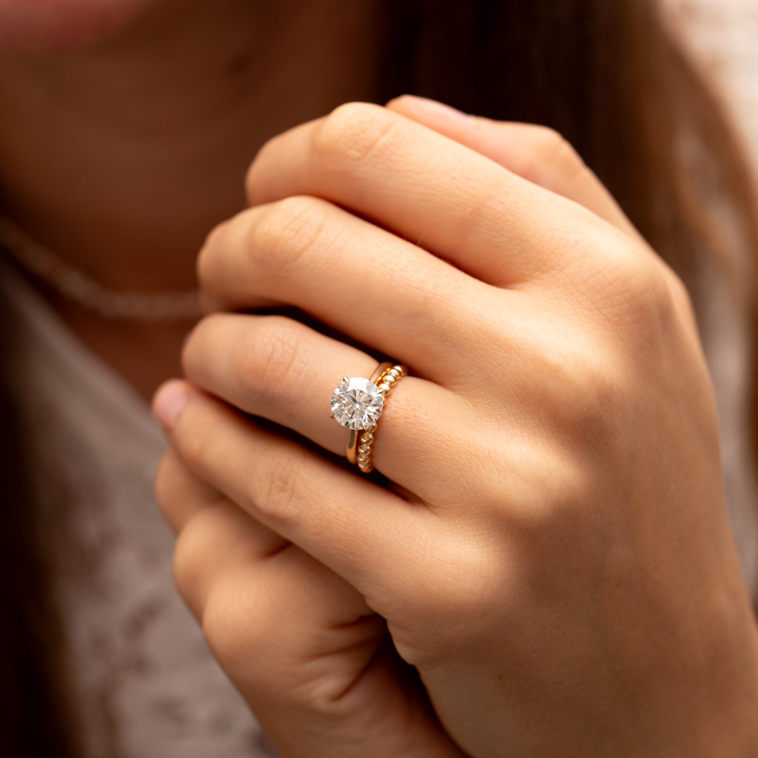 1.50 Carats Round Shape Moissanite Solitaire Engagement Ring