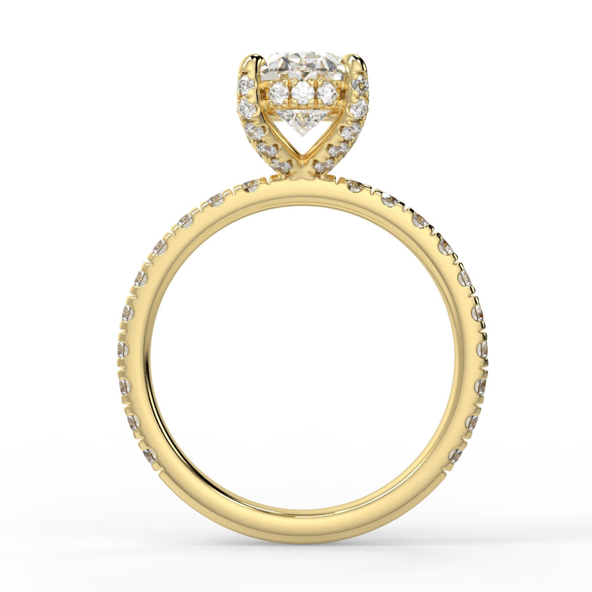 2.70 Carats Oval Shape Moissanite Hidden Halo pave Engagement Ring