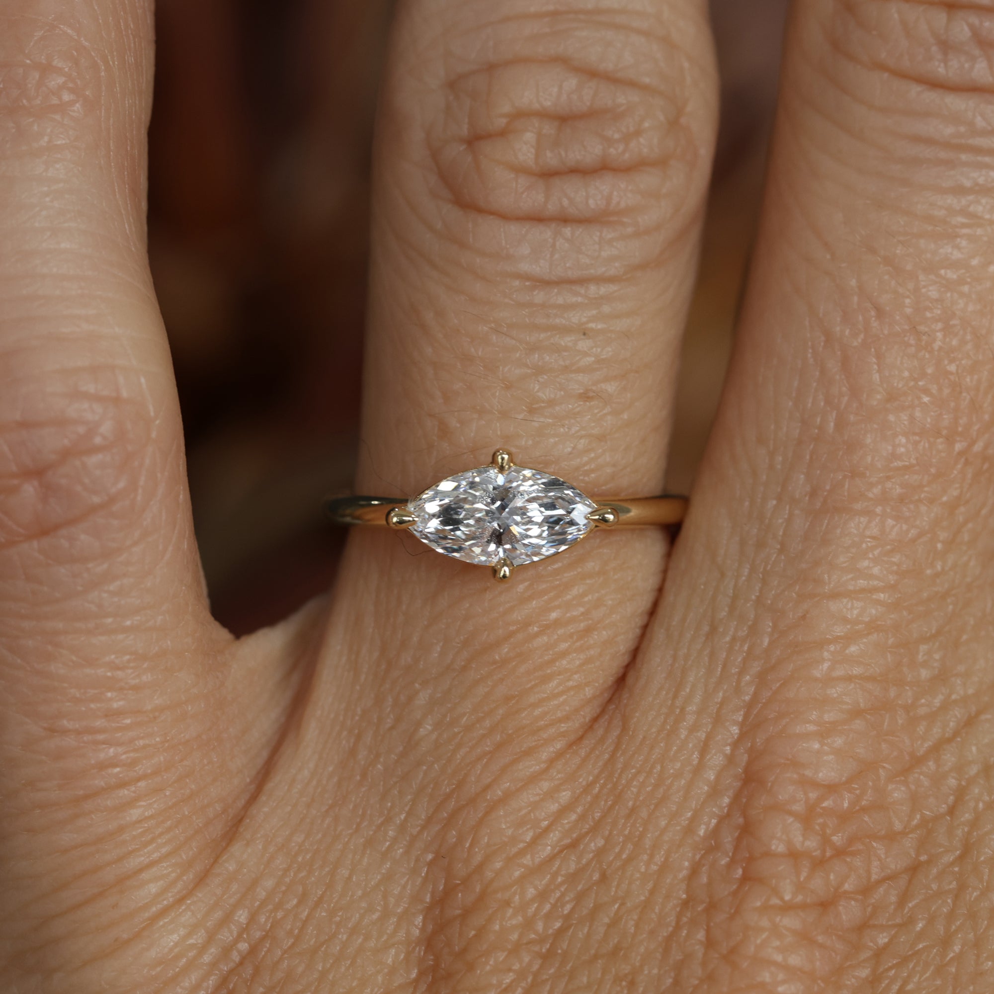 1.01 Carats Marquise Shape Moissanite Solitaire Engagement Ring