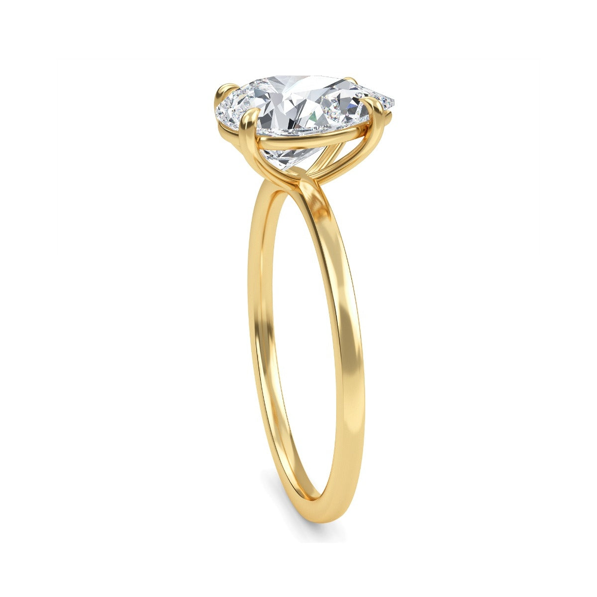 2.80 Carats Pear Shape Moissanite Solitaire Engagement Ring