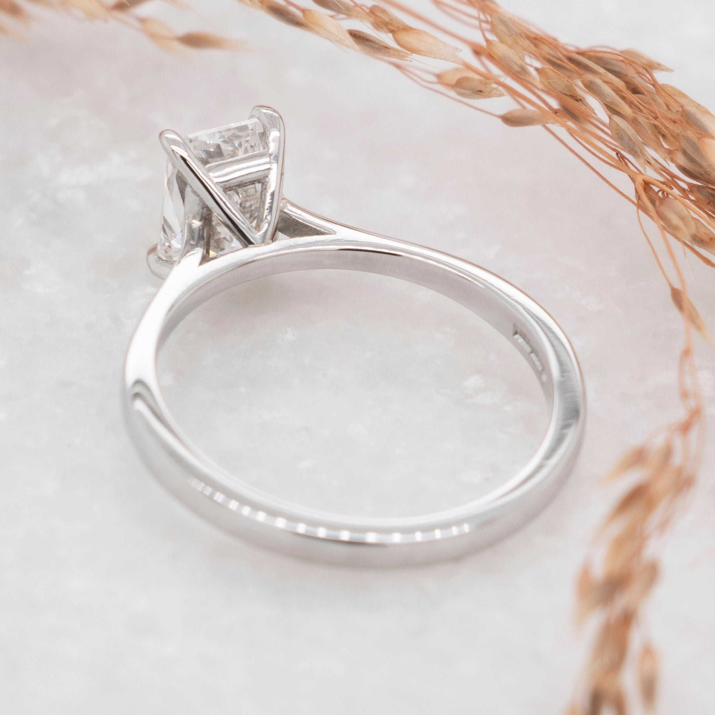 1.01 Carats Radiant Shape Moissanite Solitaire Engagement Ring