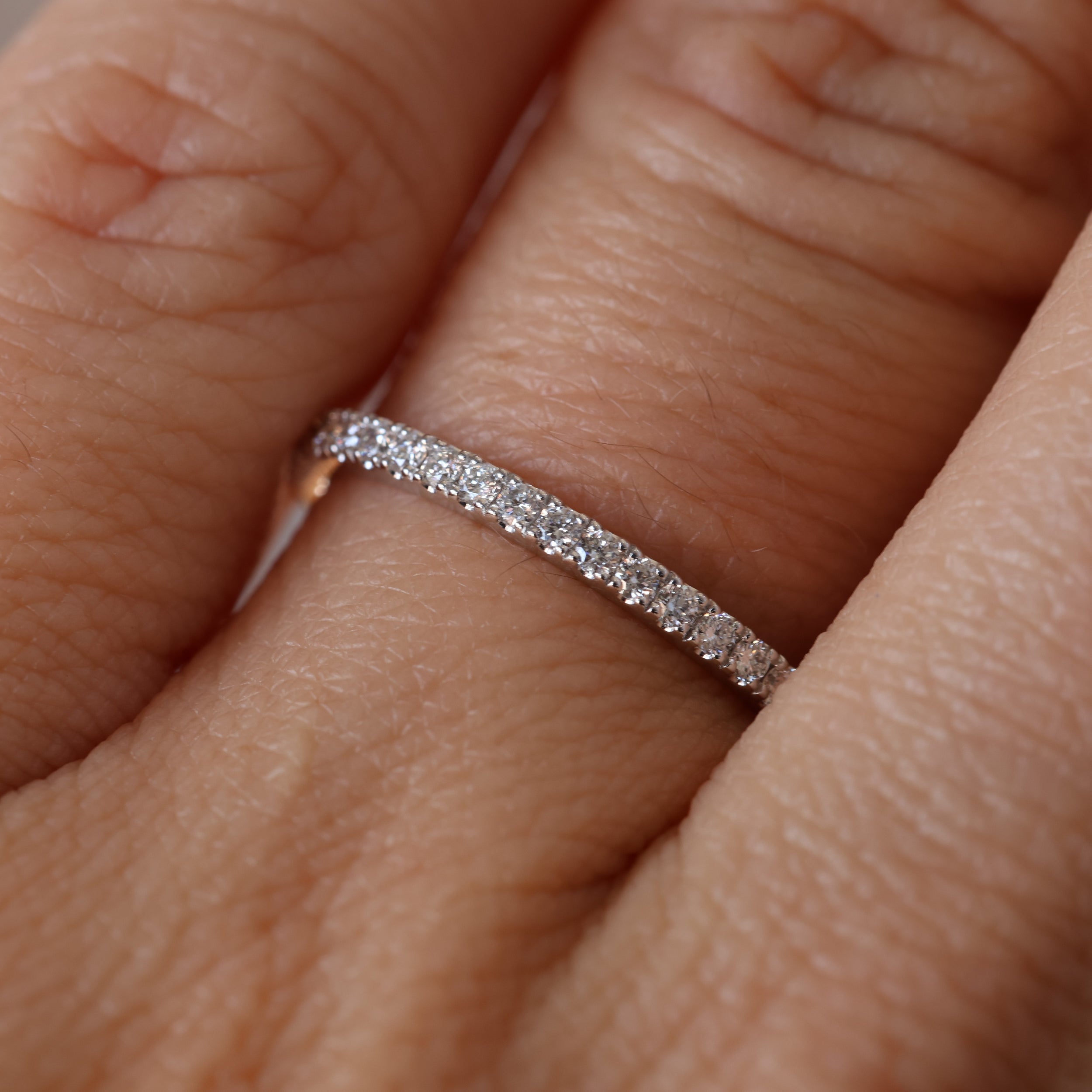 0.25 Carats Moissanite Round Shape Half Eternity Wedding Band