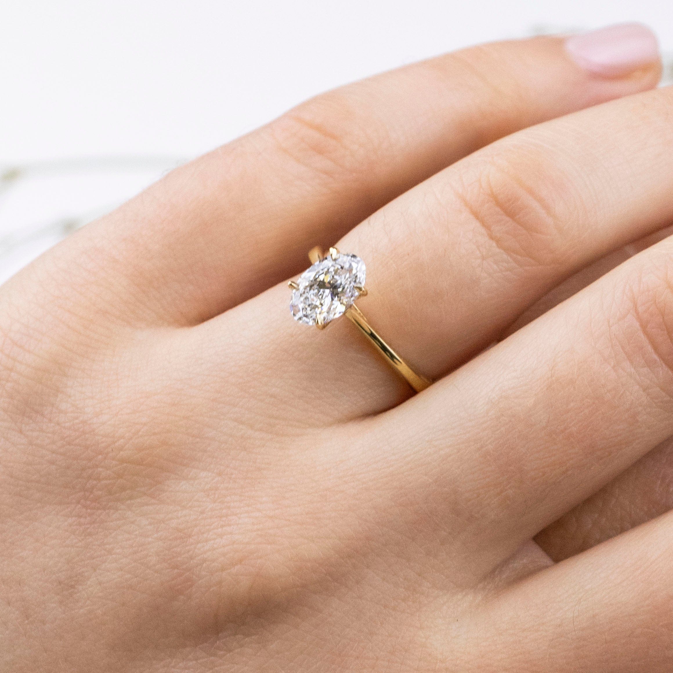1.25 Carats Oval Shape Moissanite Solitaire Engagement Ring