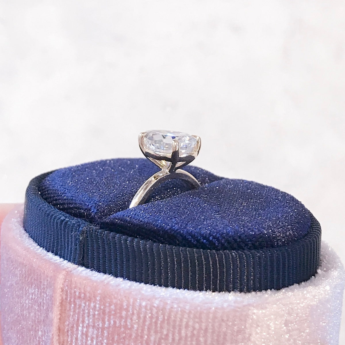 2.80 Carats Pear Shape Moissanite Solitaire Engagement Ring