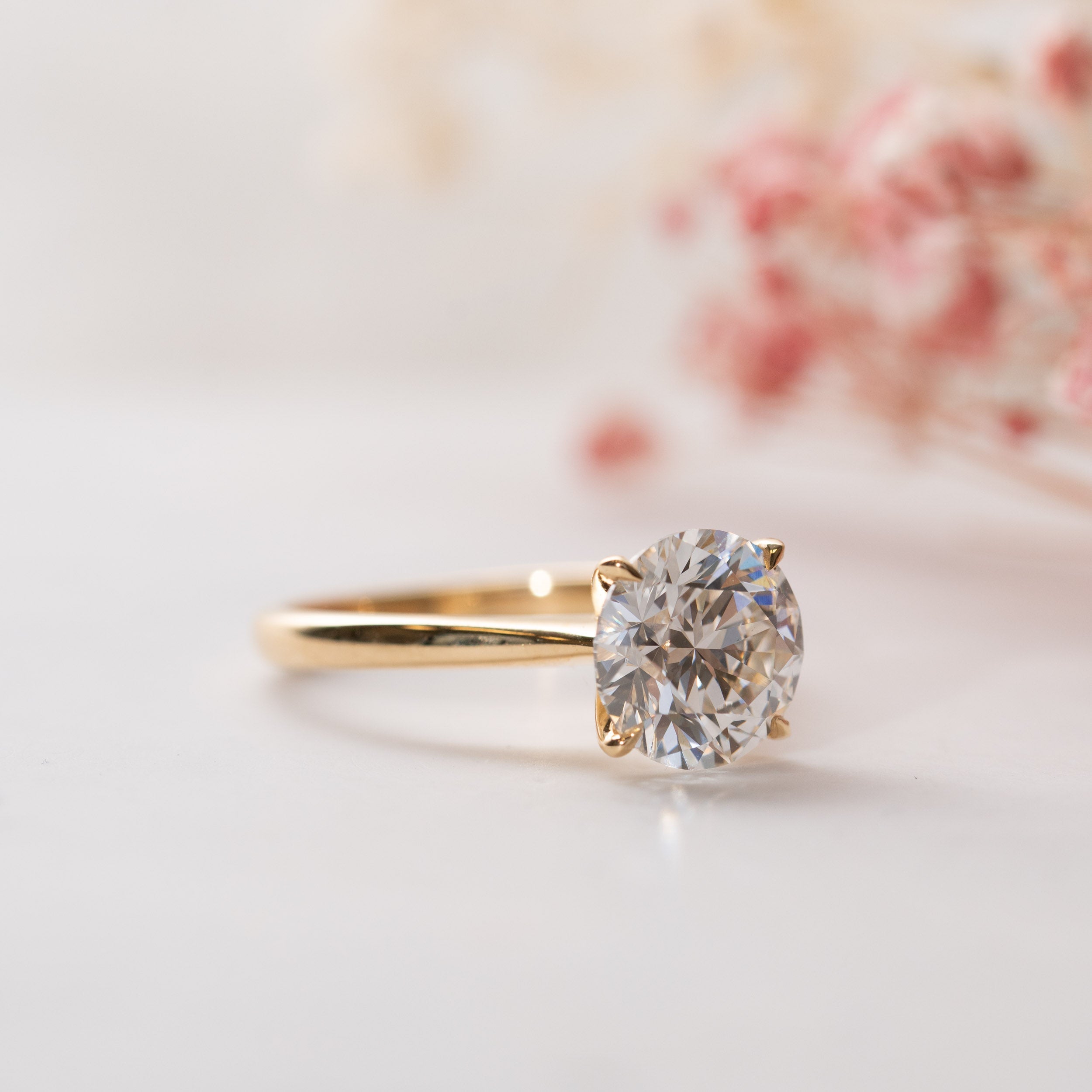 1.50 Carats Round Shape Moissanite Solitaire Engagement Ring