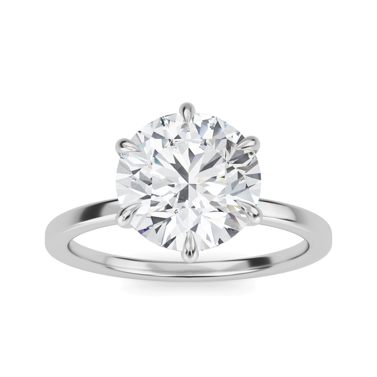 1.50 Carats Round Shape Moissanite Solitaire Engagement Ring