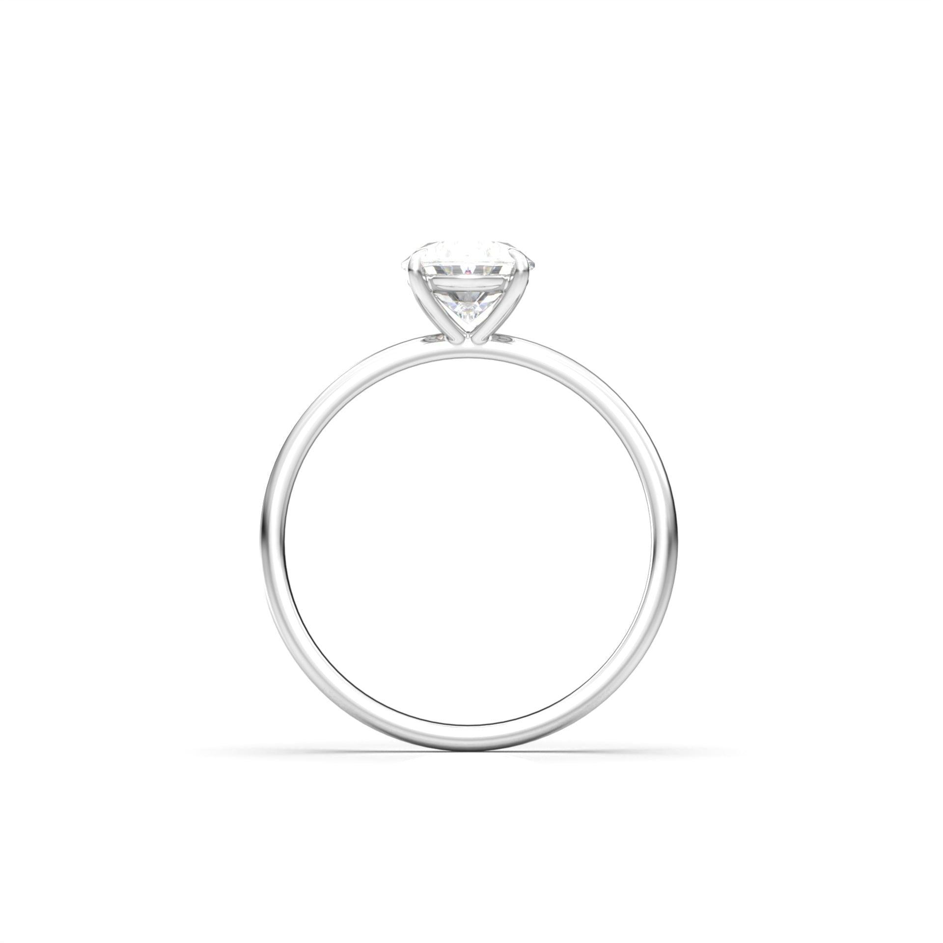 1.0 Carats Oval Shape Moissanite Solitaire Engagement Ring