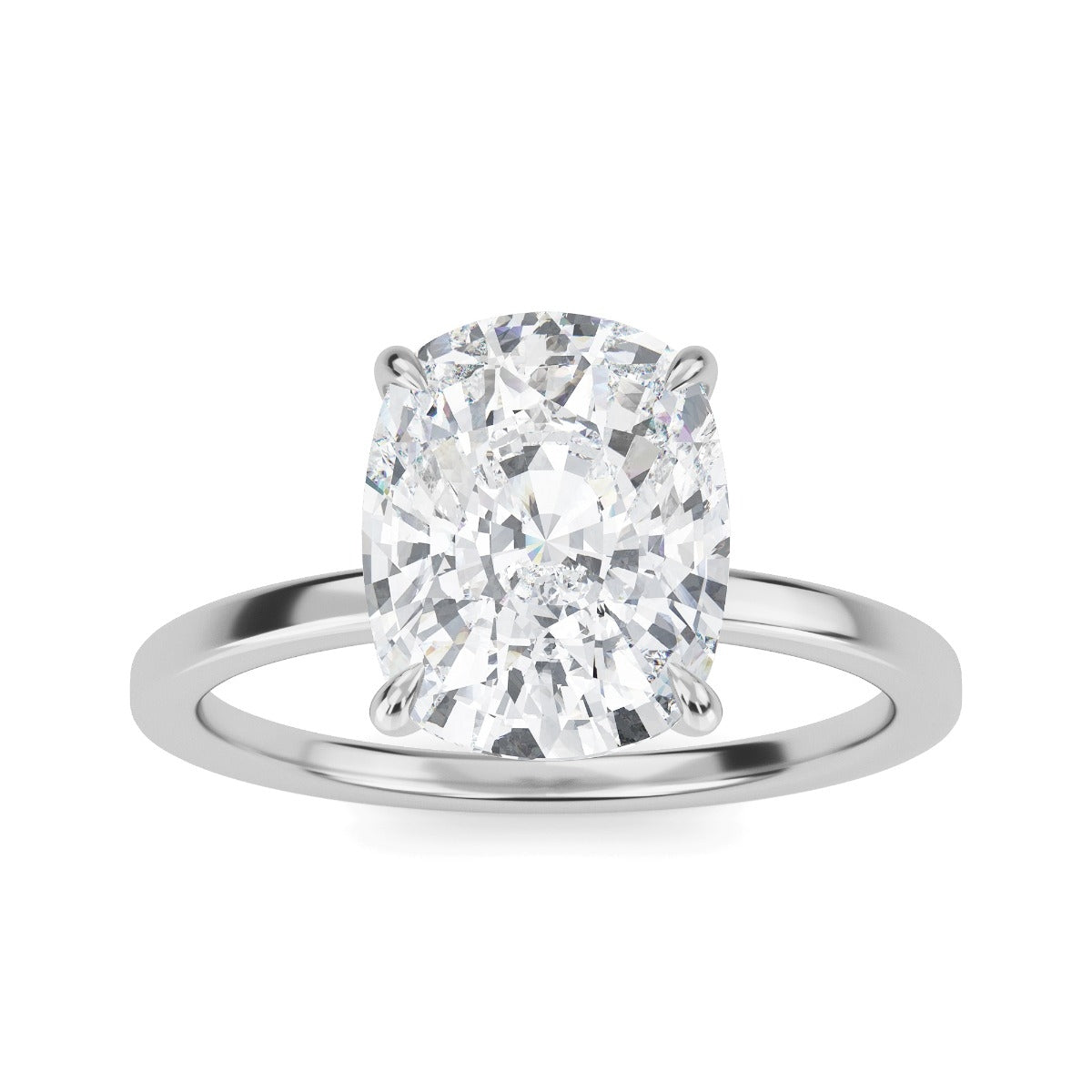 3.0 Carats Cushion Shape Moissanite solitaire Engagement Ring