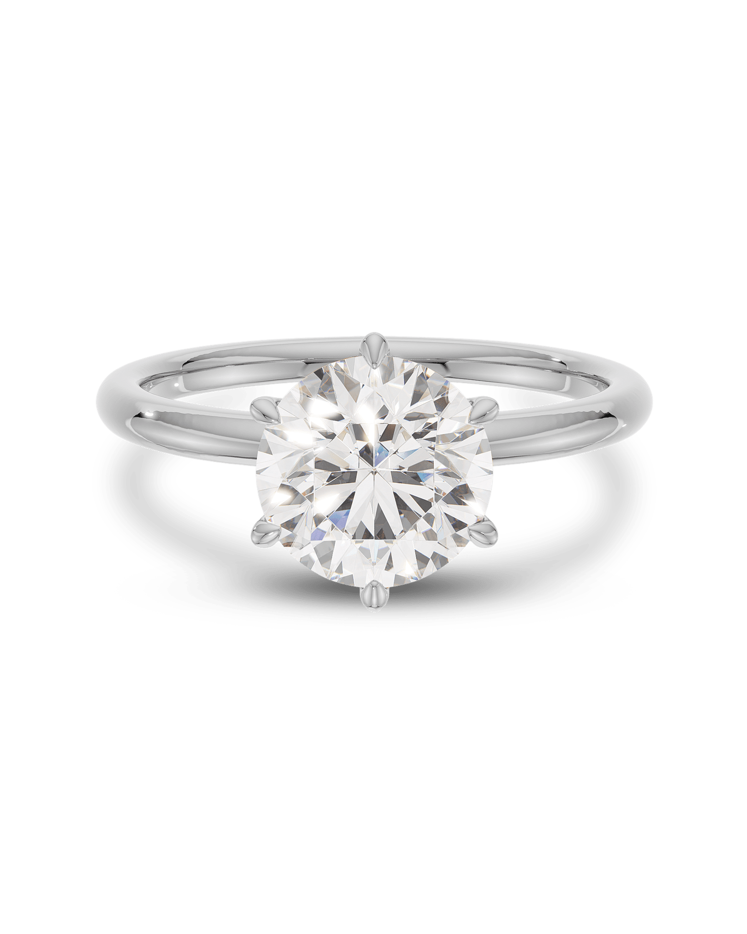 1.0 Carats Round Shape Moissanite Solitaire Engagement Ring