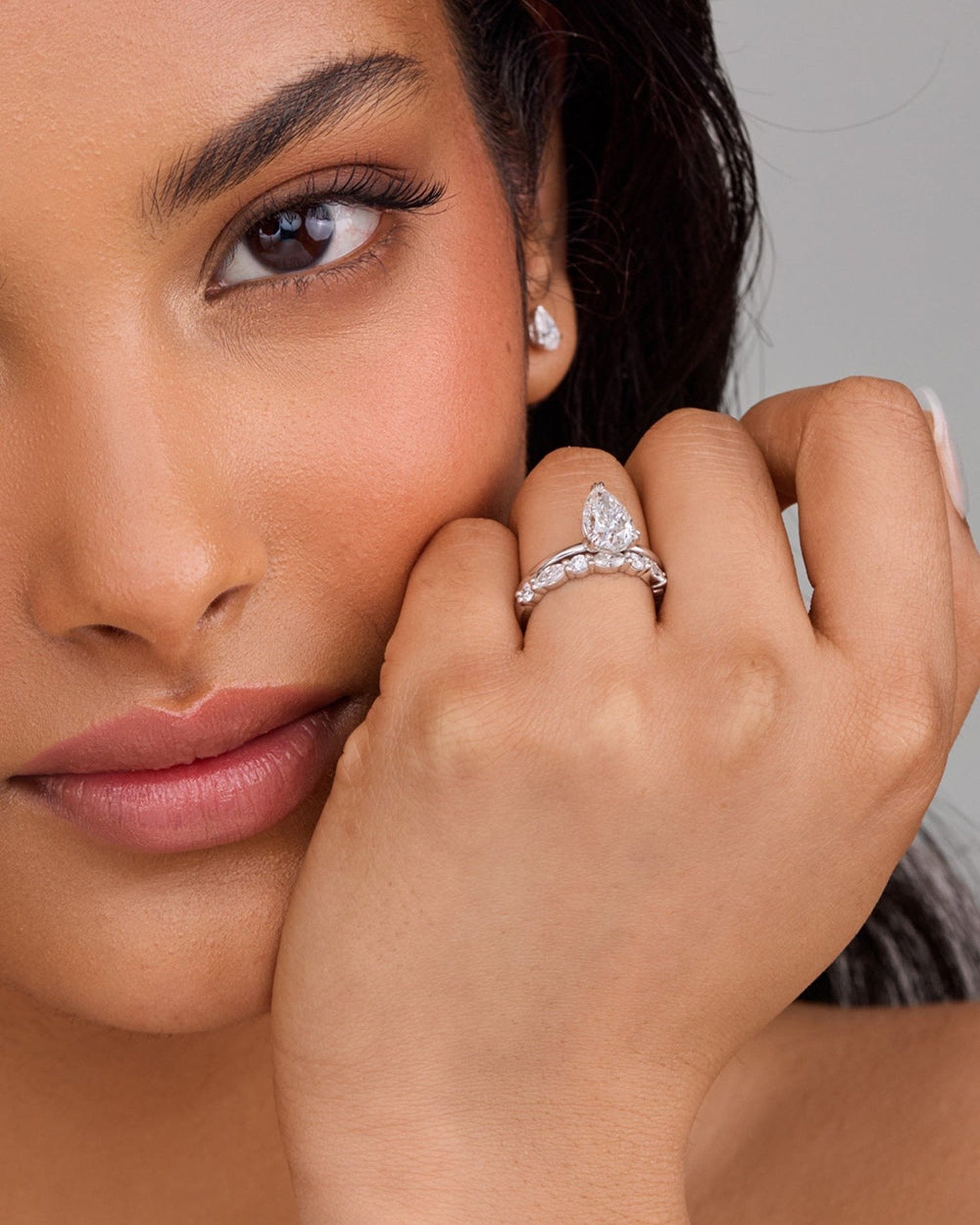 1.50 Carats Pear Shape Moissanite Solitaire Engagement Ring