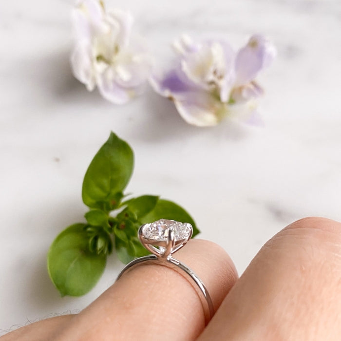 1.90 Carats Cushion Shape Moissanite Solitaire Engagement Ring