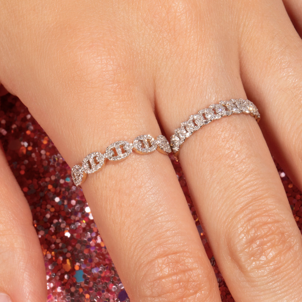 0.20 Carats Lab Grown Diamond Round Shape Chain Wedding Band