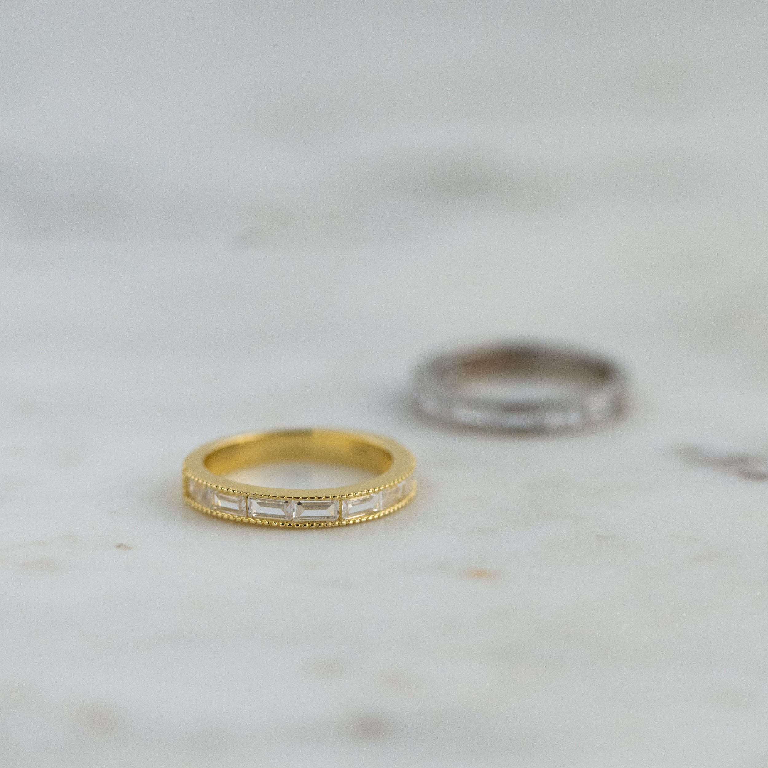 1.0 Carats Moissanite Baguette Cut Eternity Style Wedding Band