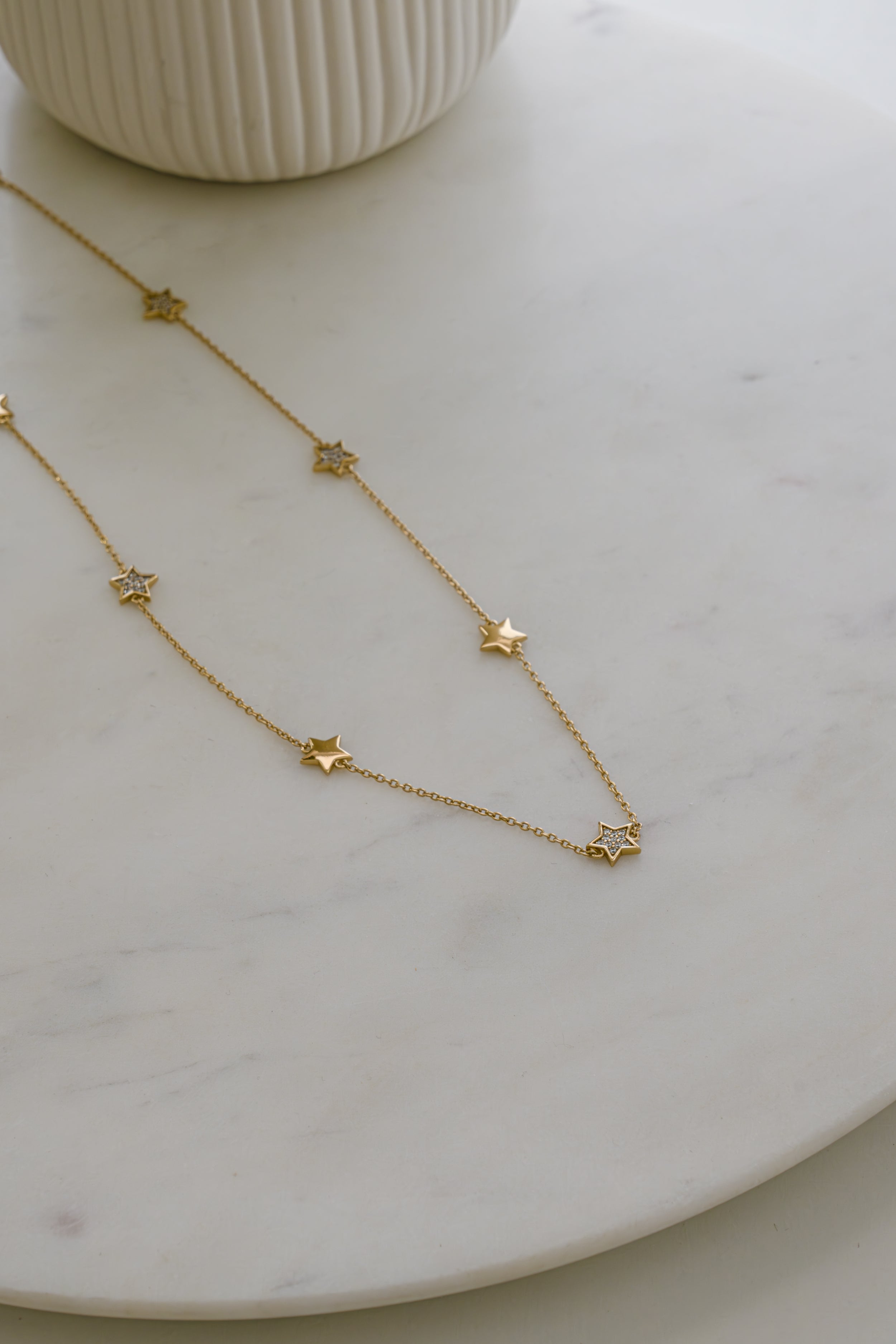 0.20 Carats Round Shape Moissanite Star Collar Necklace