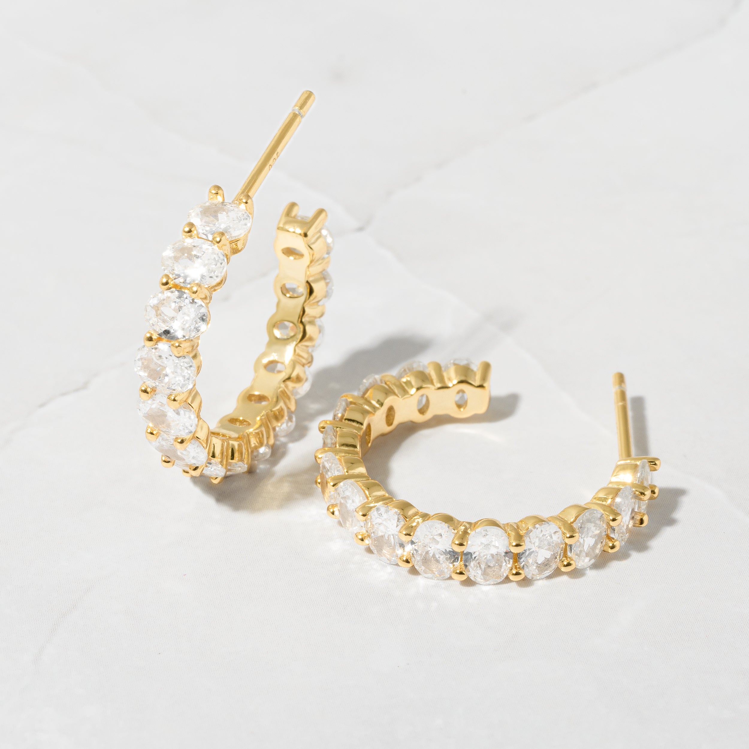 2.0 TCW Oval Shape Moissanite Diamond Hoops Earrings