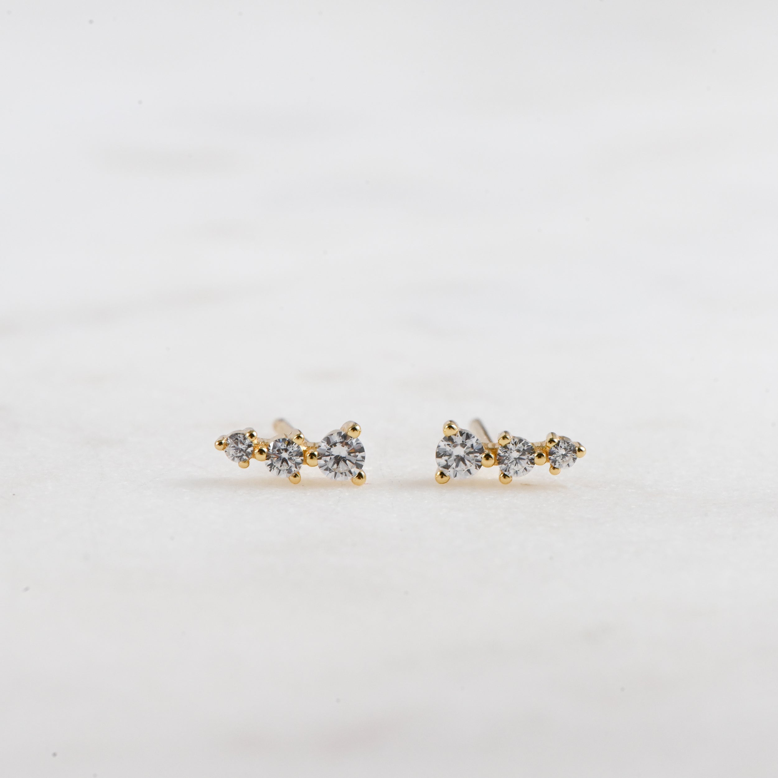 0.30 TCW Round Shape Moissanite Ear Climber Earrings