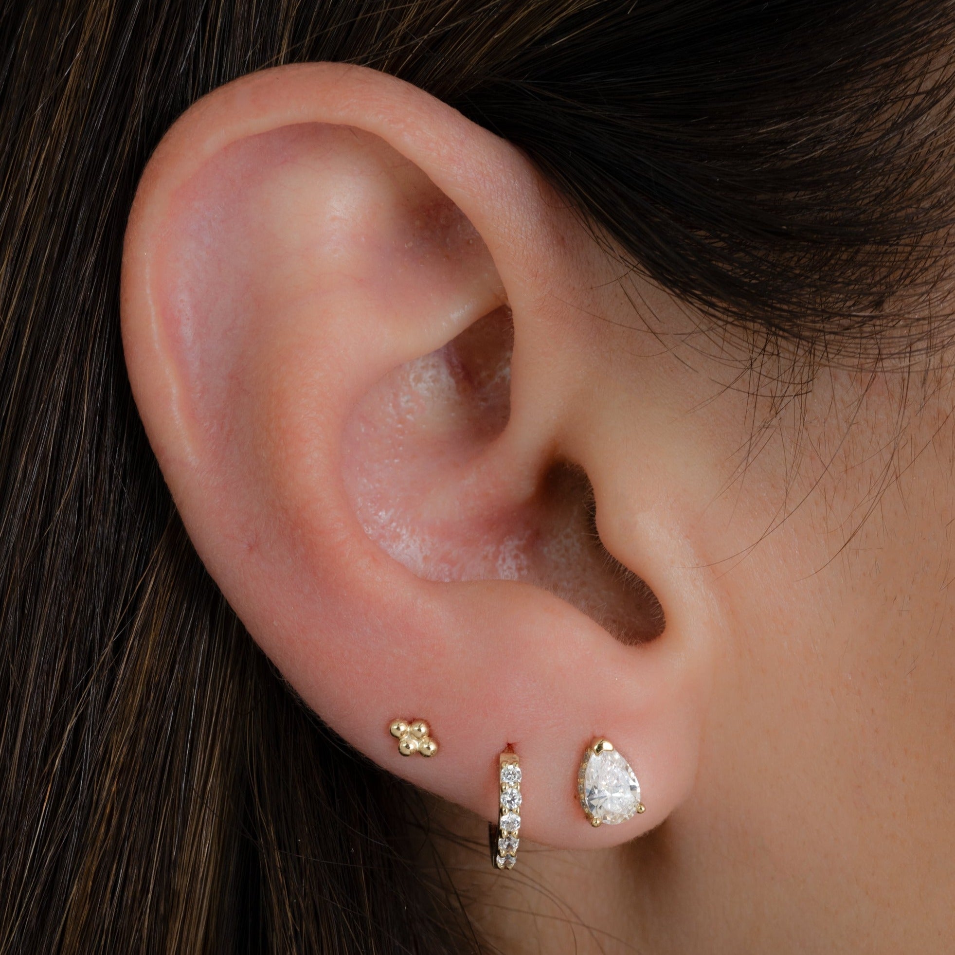0.35 TCW Round Shape Moissanite Huggies Earrings
