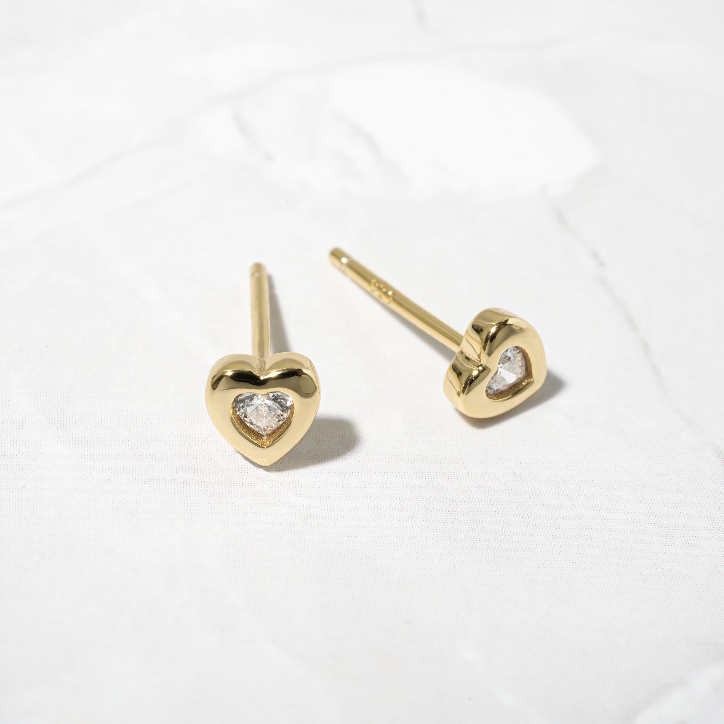 0.30 TCW Heart Shape Moissanite Solitaire Stud Earrings